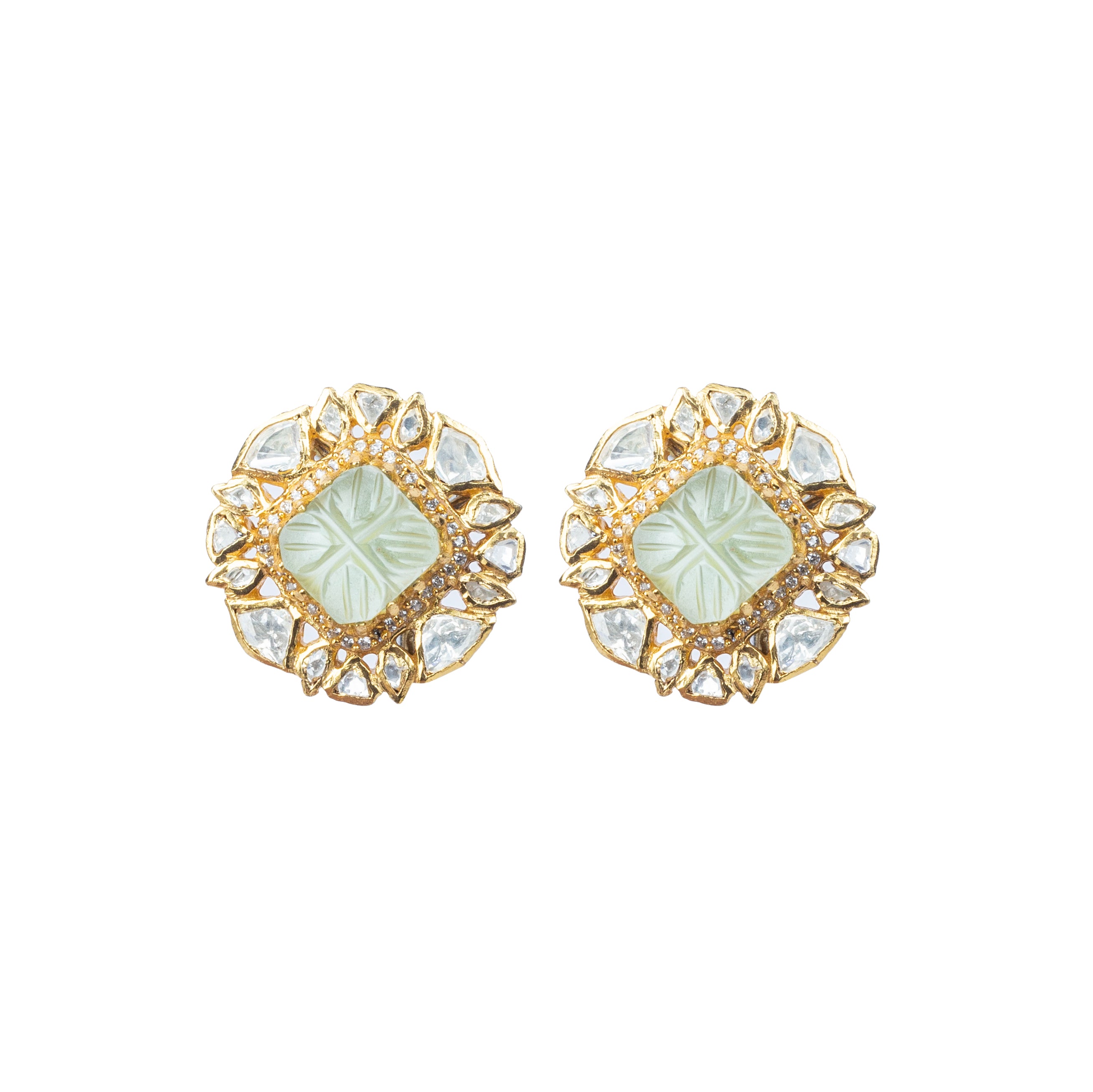MOISSANITE POLKI EARRINGS
