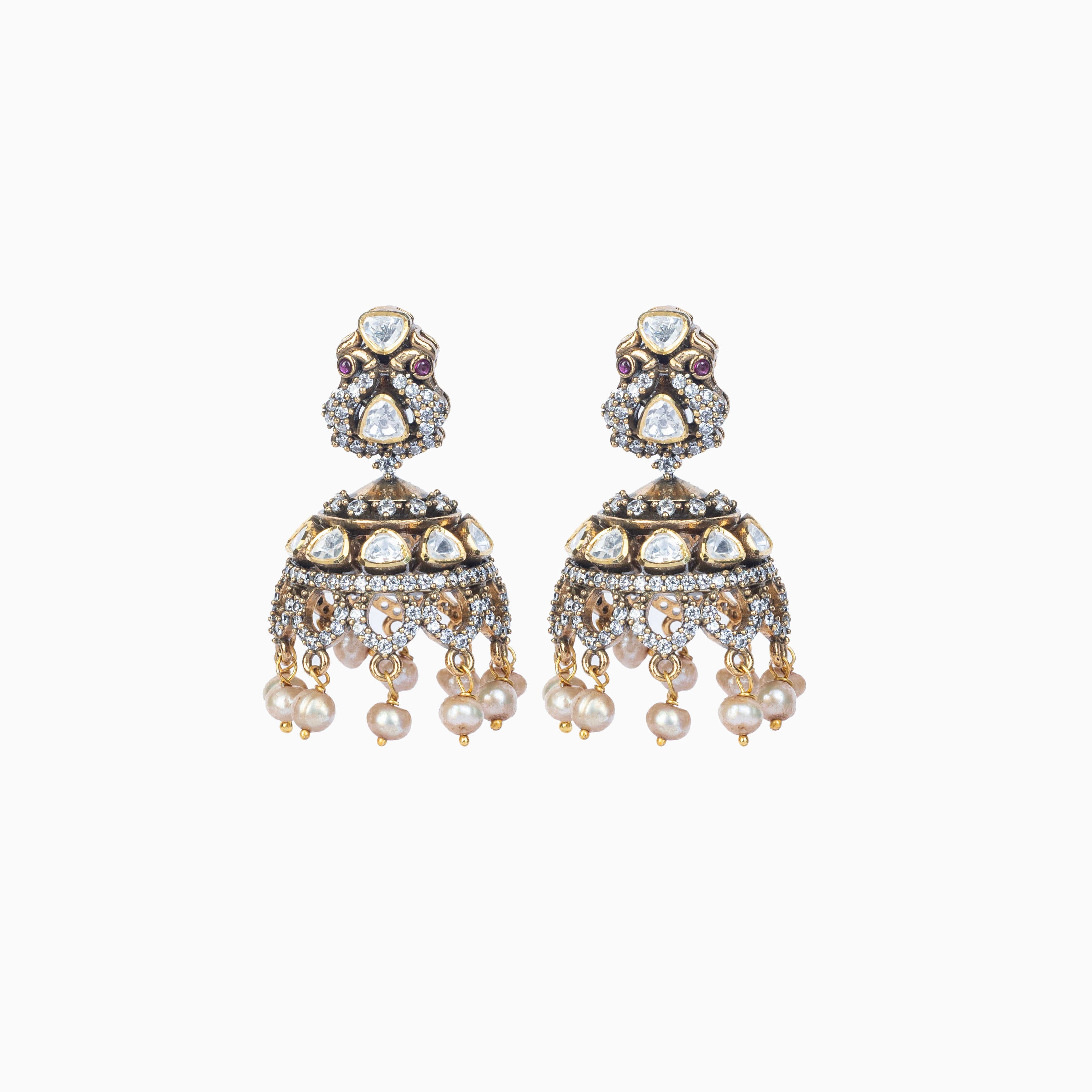 MOISSANITE POLKI EARRINGS