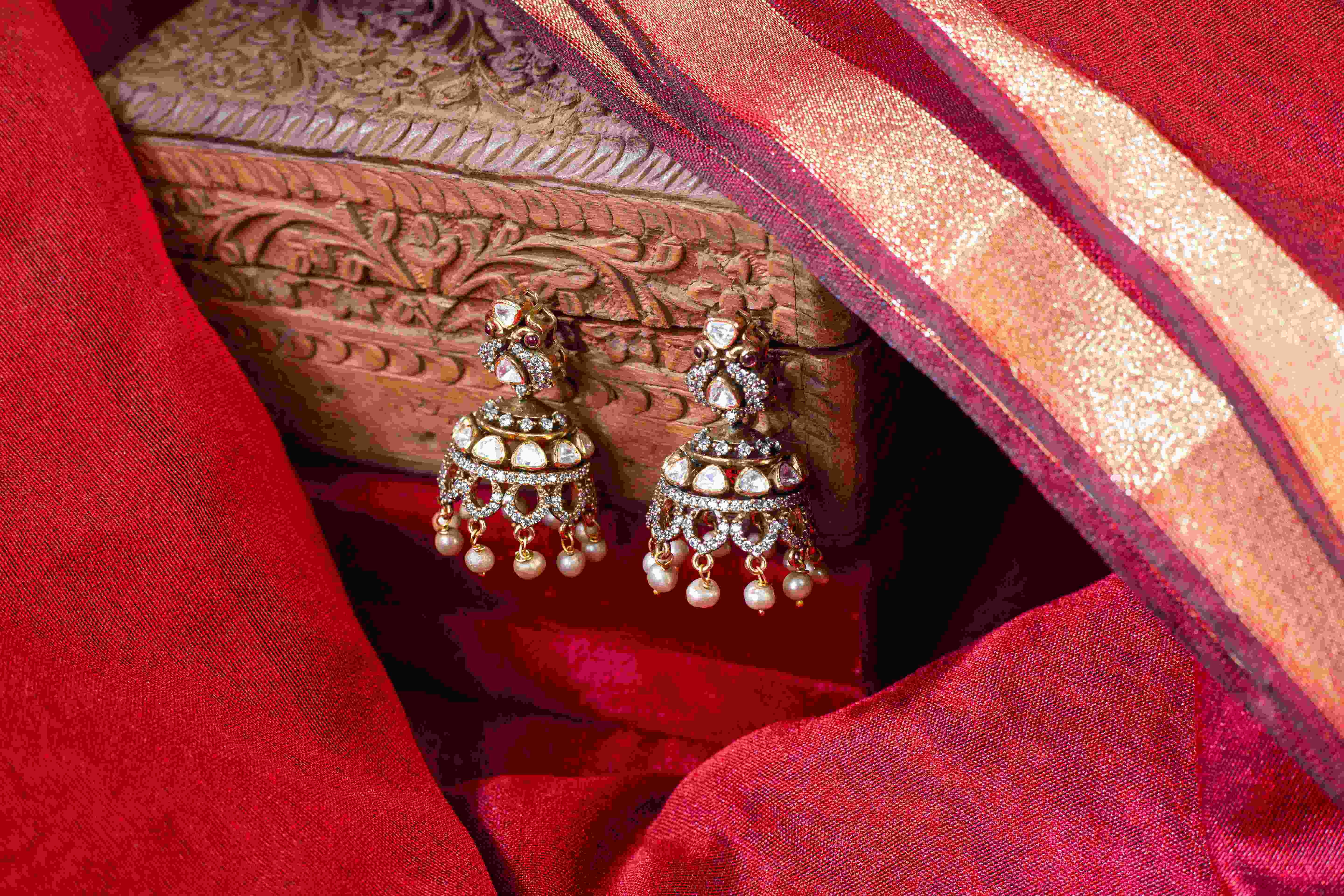 MOISSANITE POLKI EARRINGS