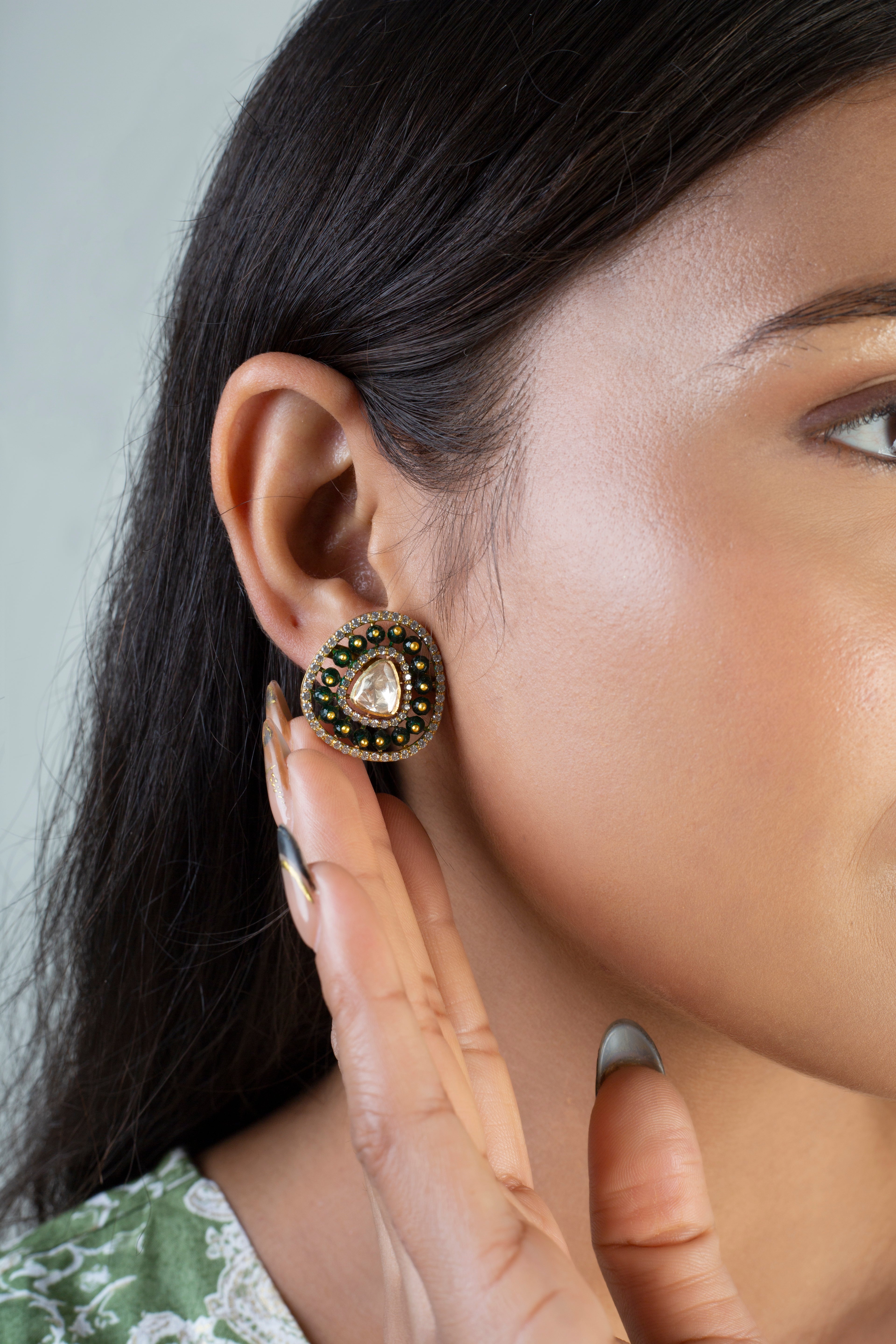 MOISSANITE POLKI EARRINGS