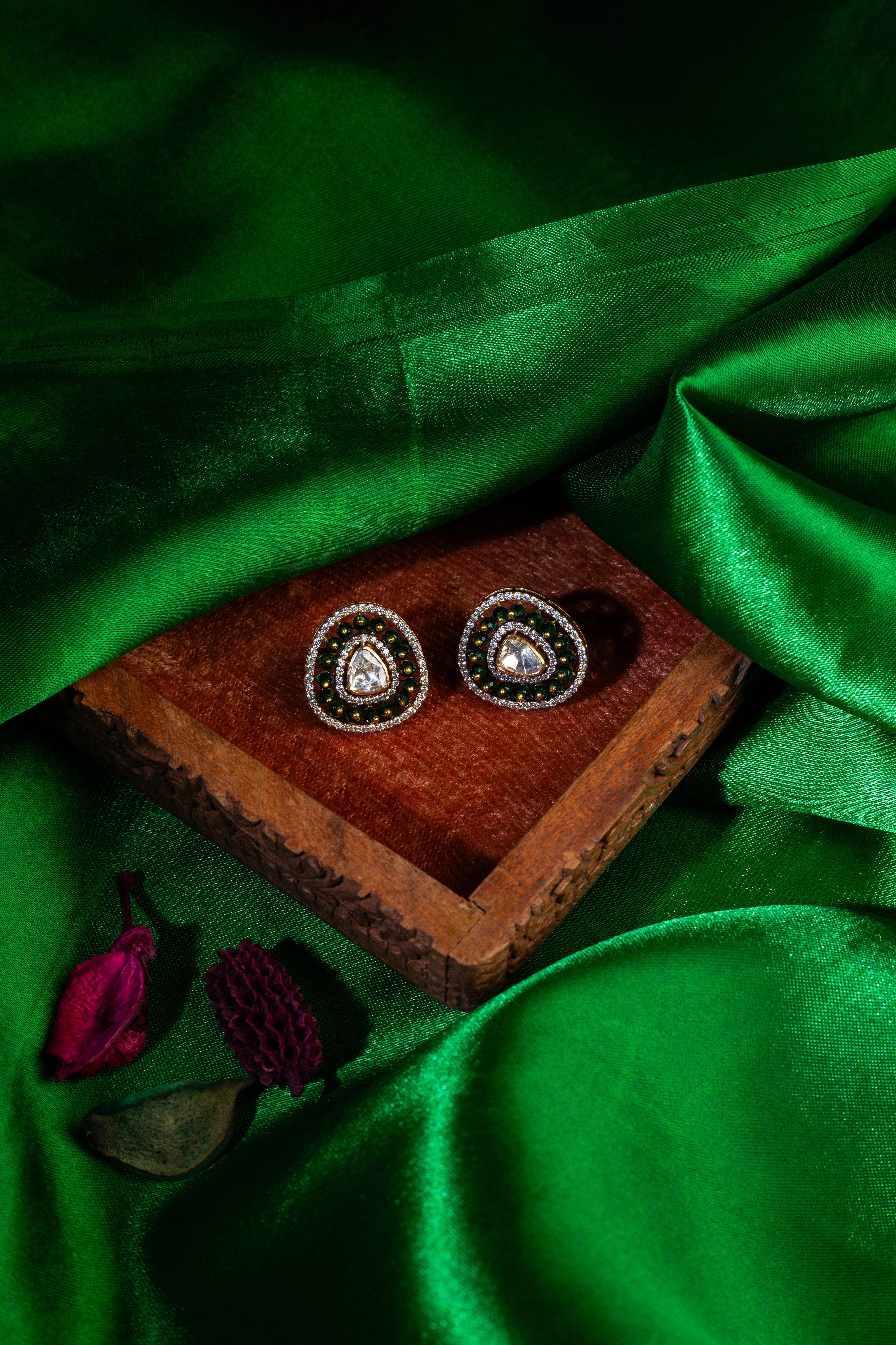 MOISSANITE POLKI EARRINGS