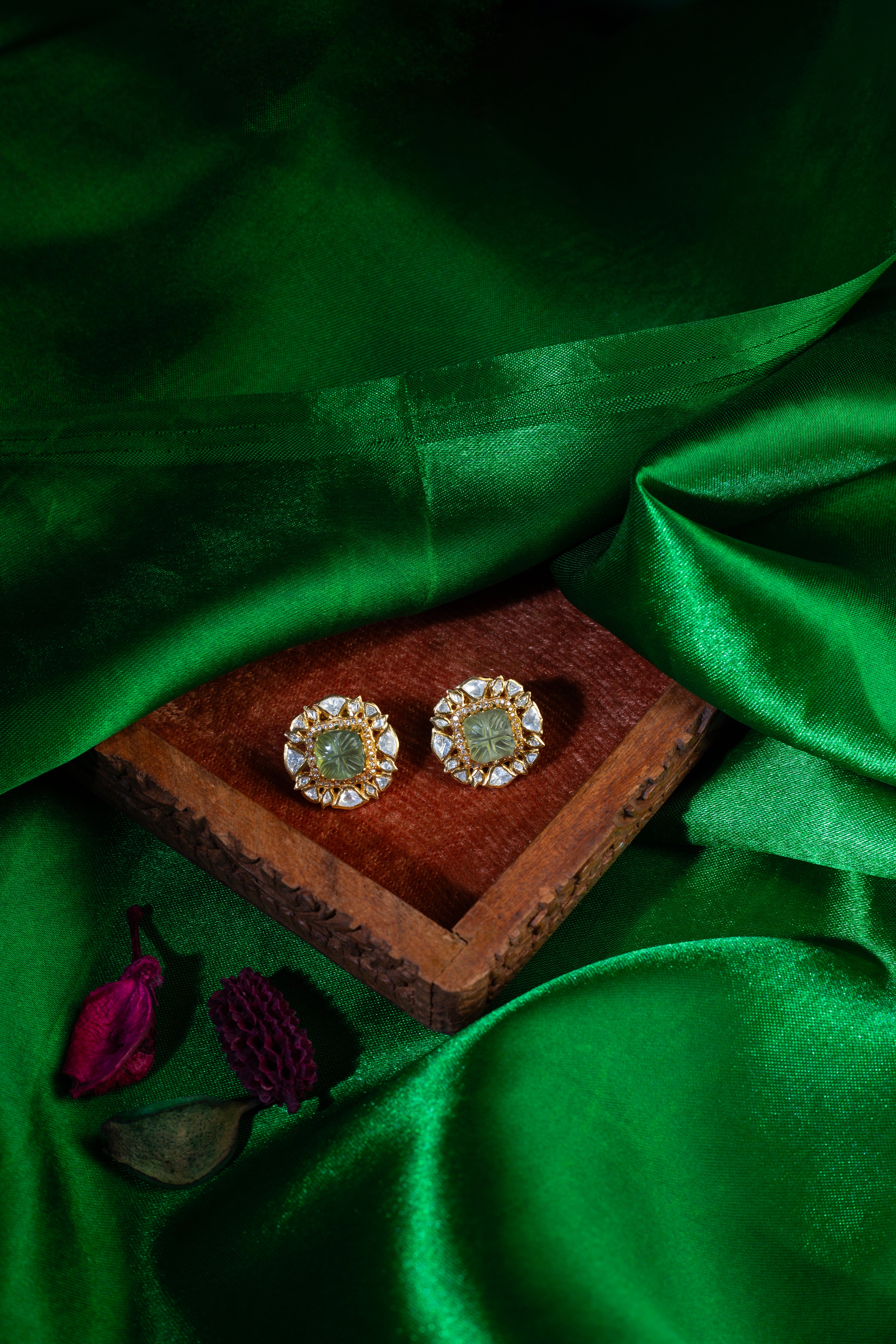 MOISSANITE POLKI EARRINGS