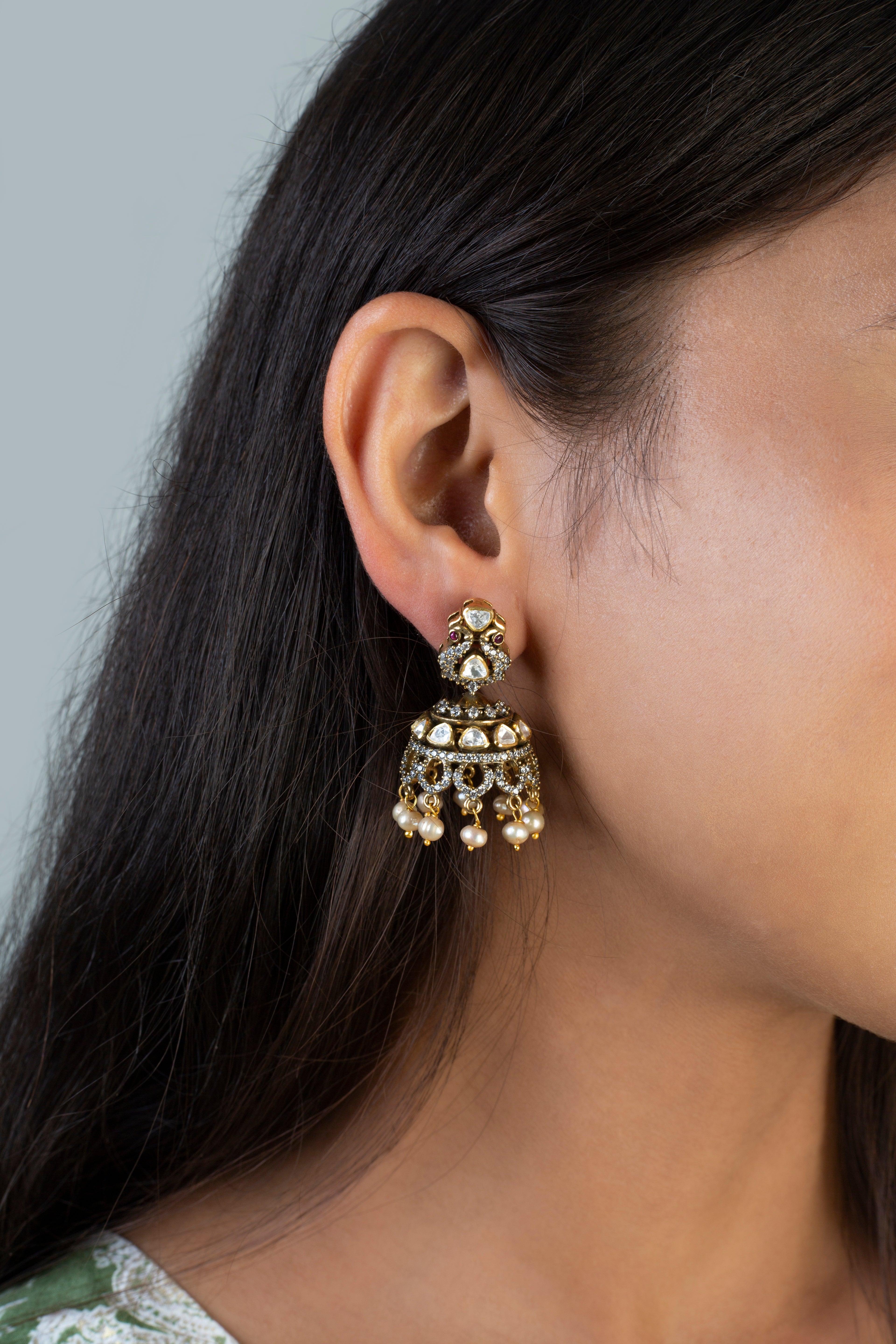 MOISSANITE POLKI EARRINGS