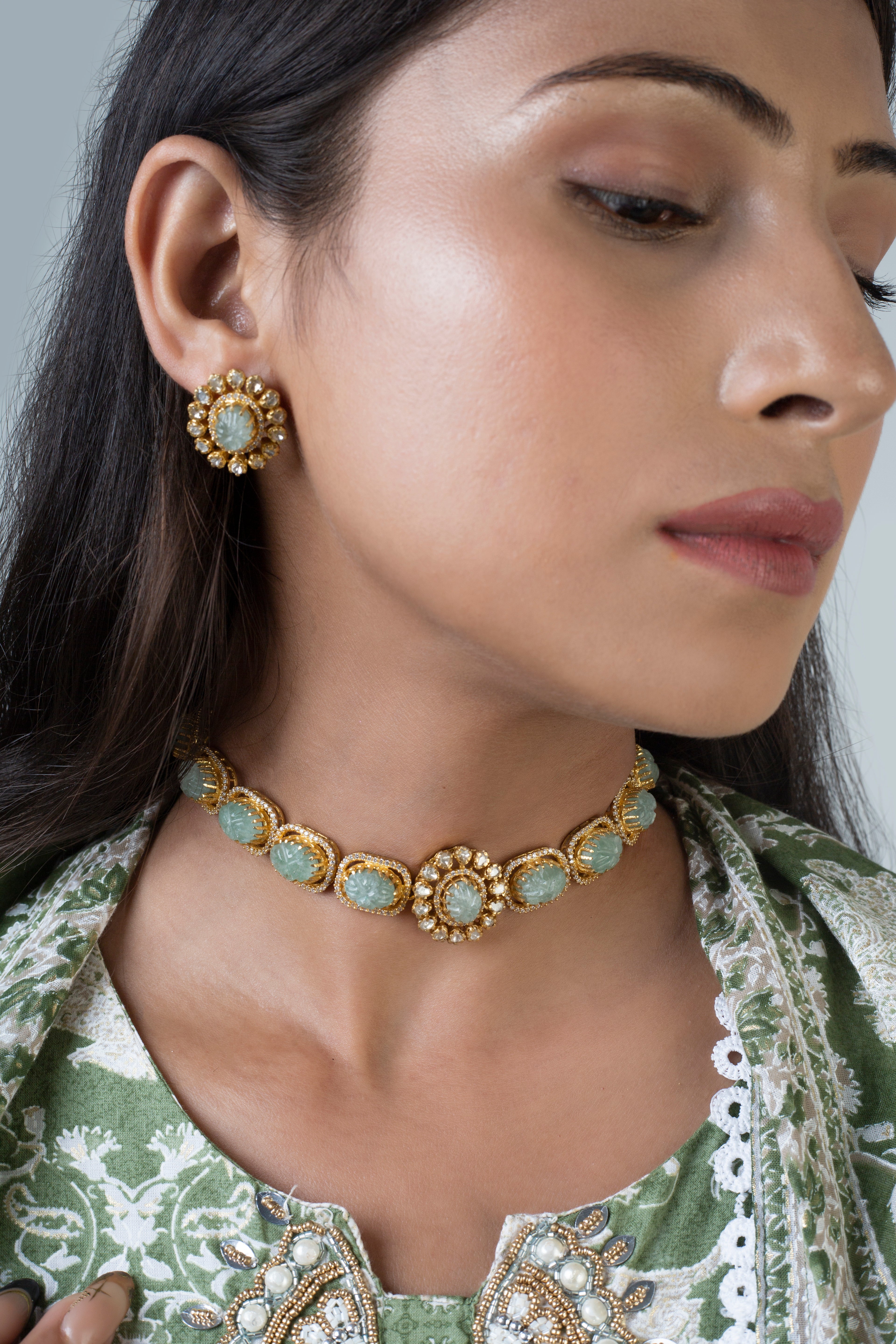 MOISSANITE POLKI NECKLACE