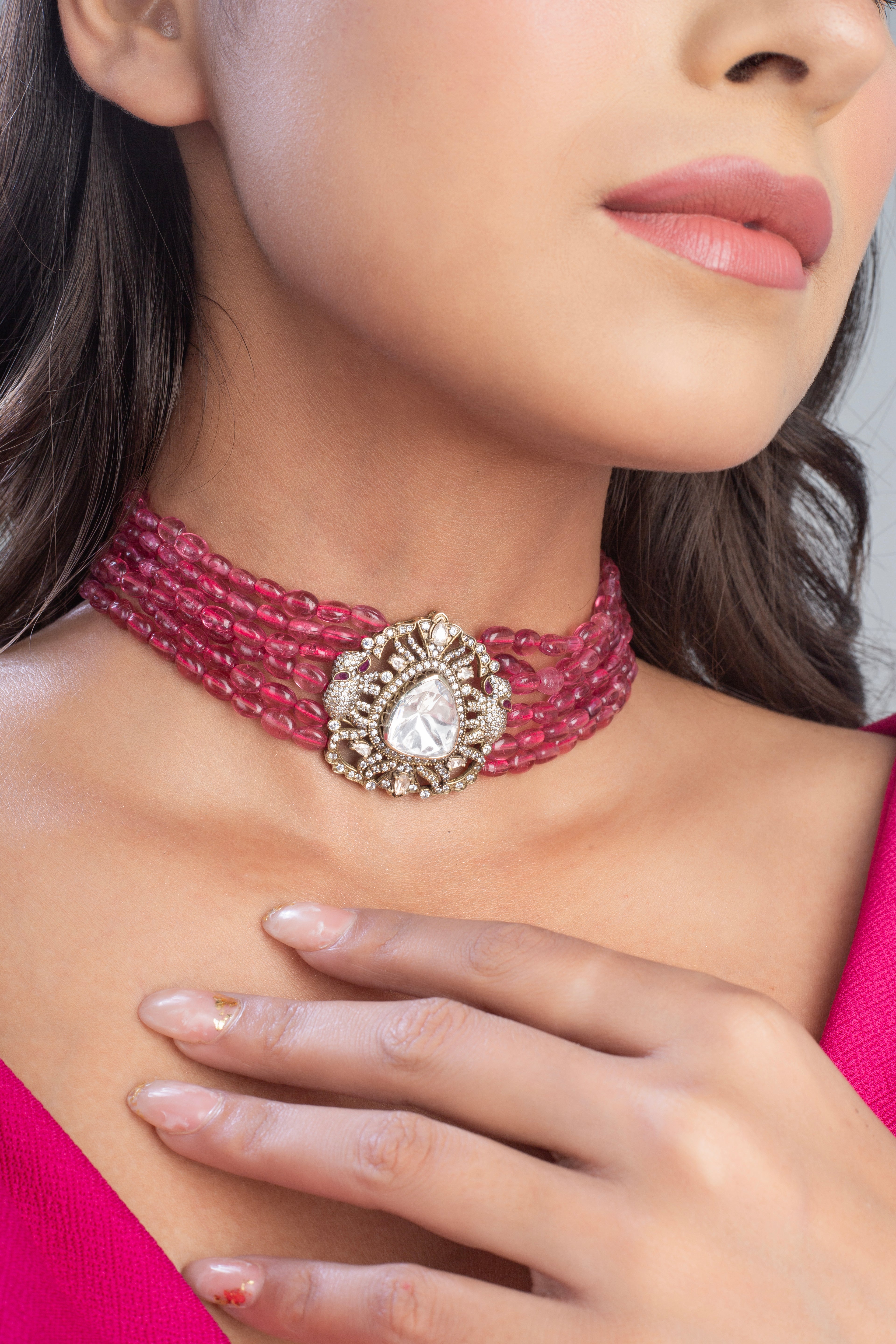 MOISSANITE POLKI NECKLACE