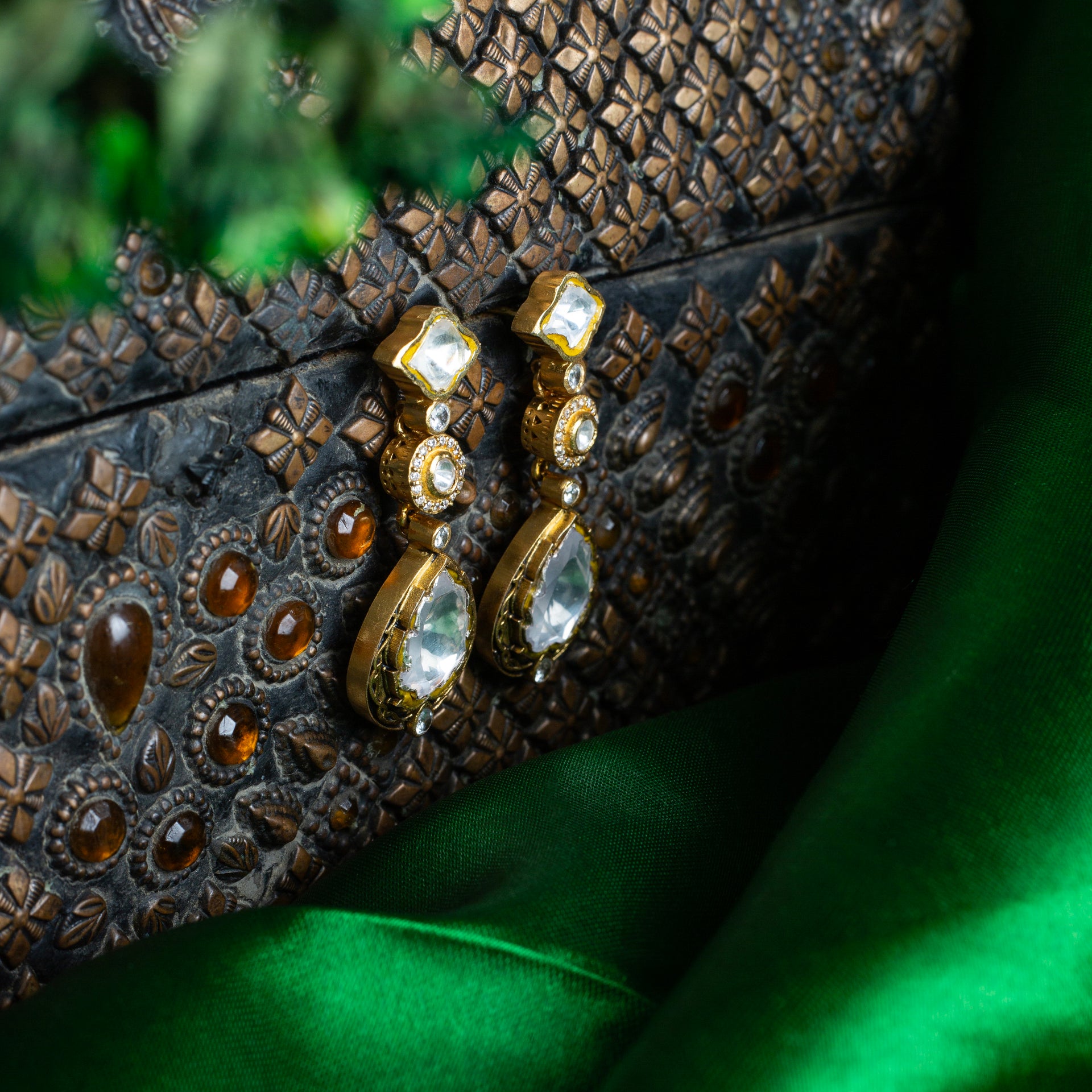 MOISSANITE POLKI EARRINGS