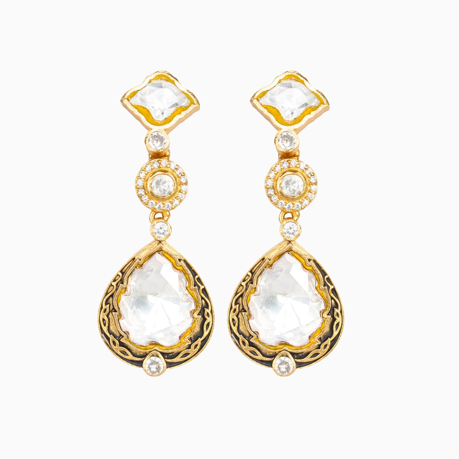MOISSANITE POLKI EARRINGS