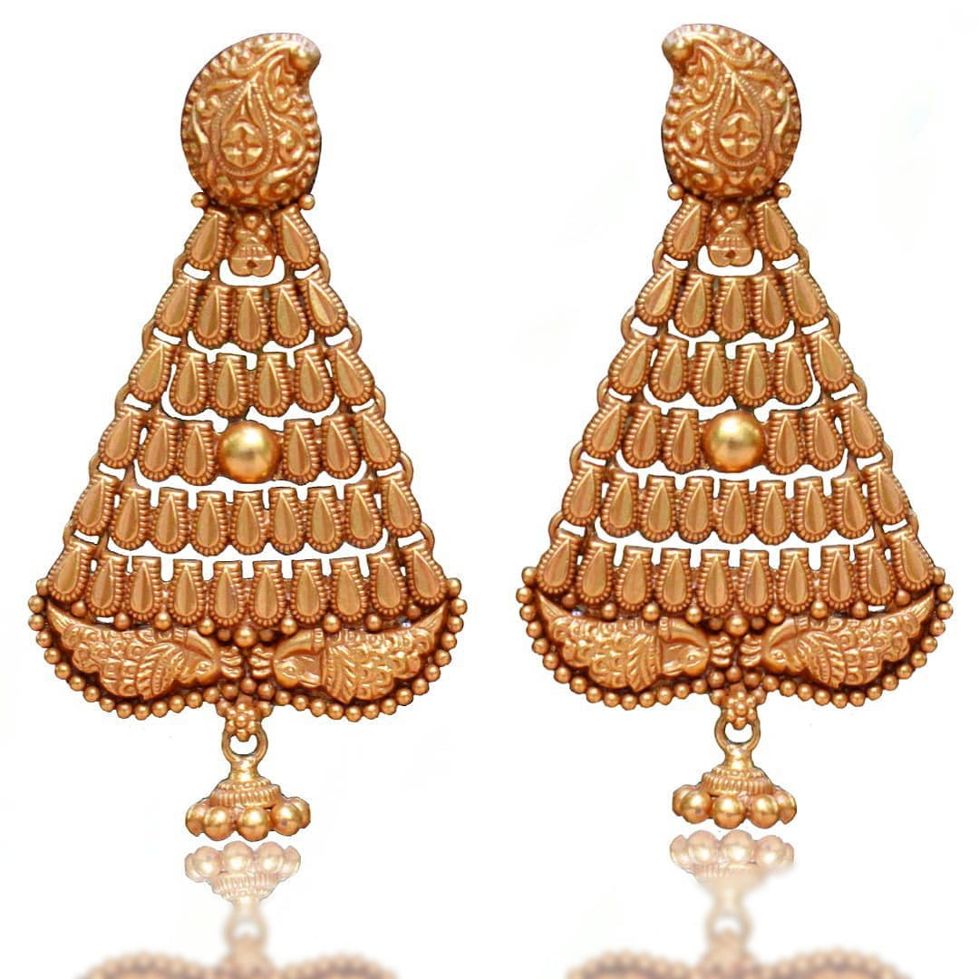 Formal Party Wear Earrings - Gold Devote