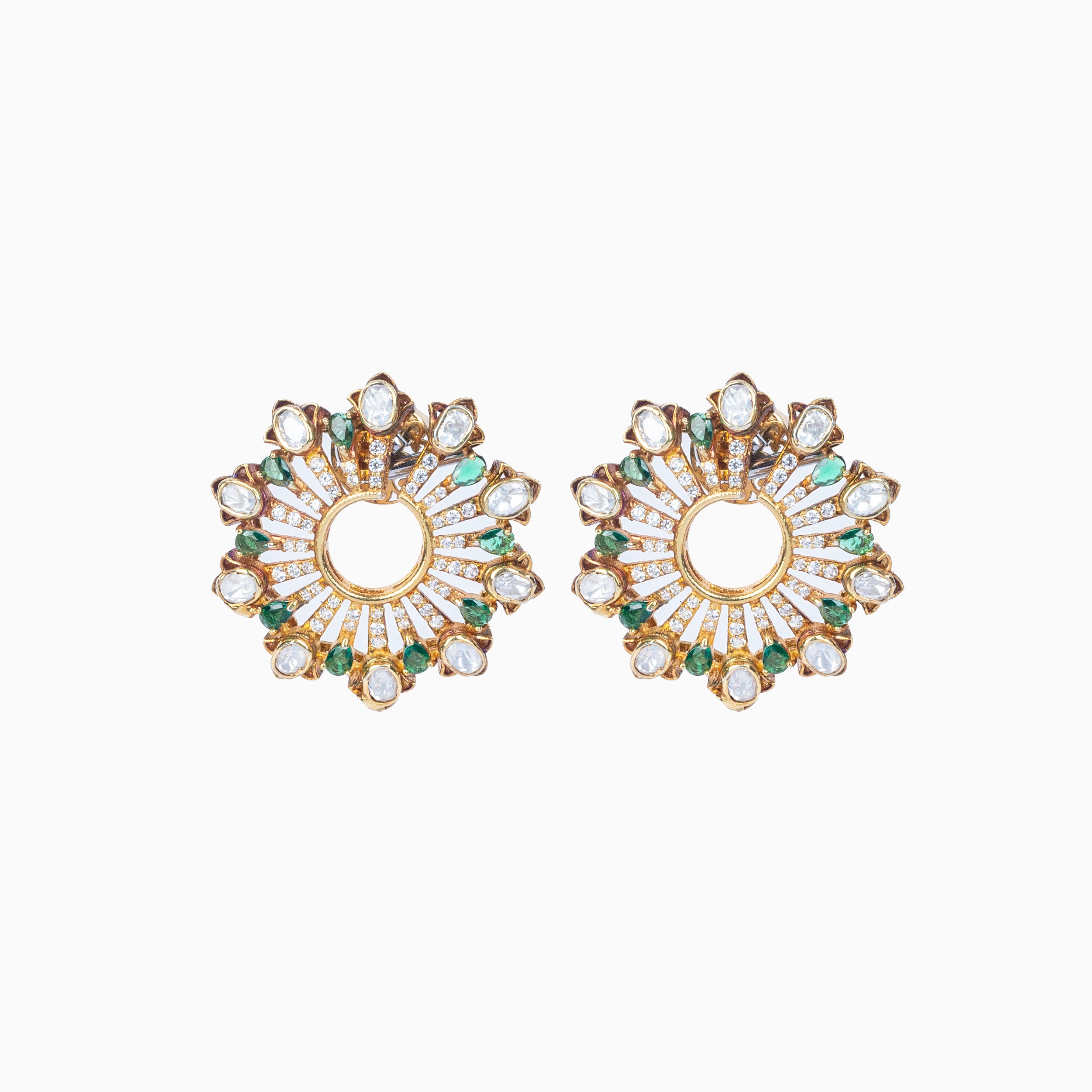 MOISSANITE POLKI EARRINGS