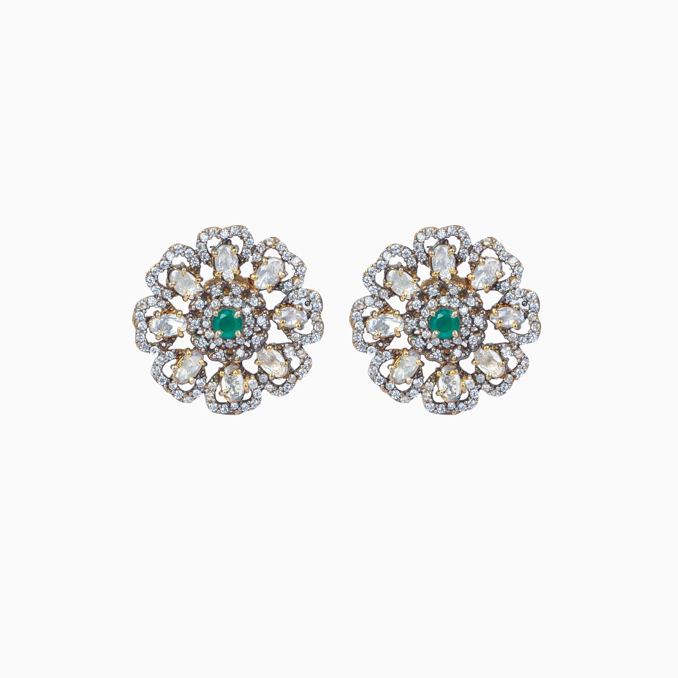 MOISSANITE POLKI EARRINGS