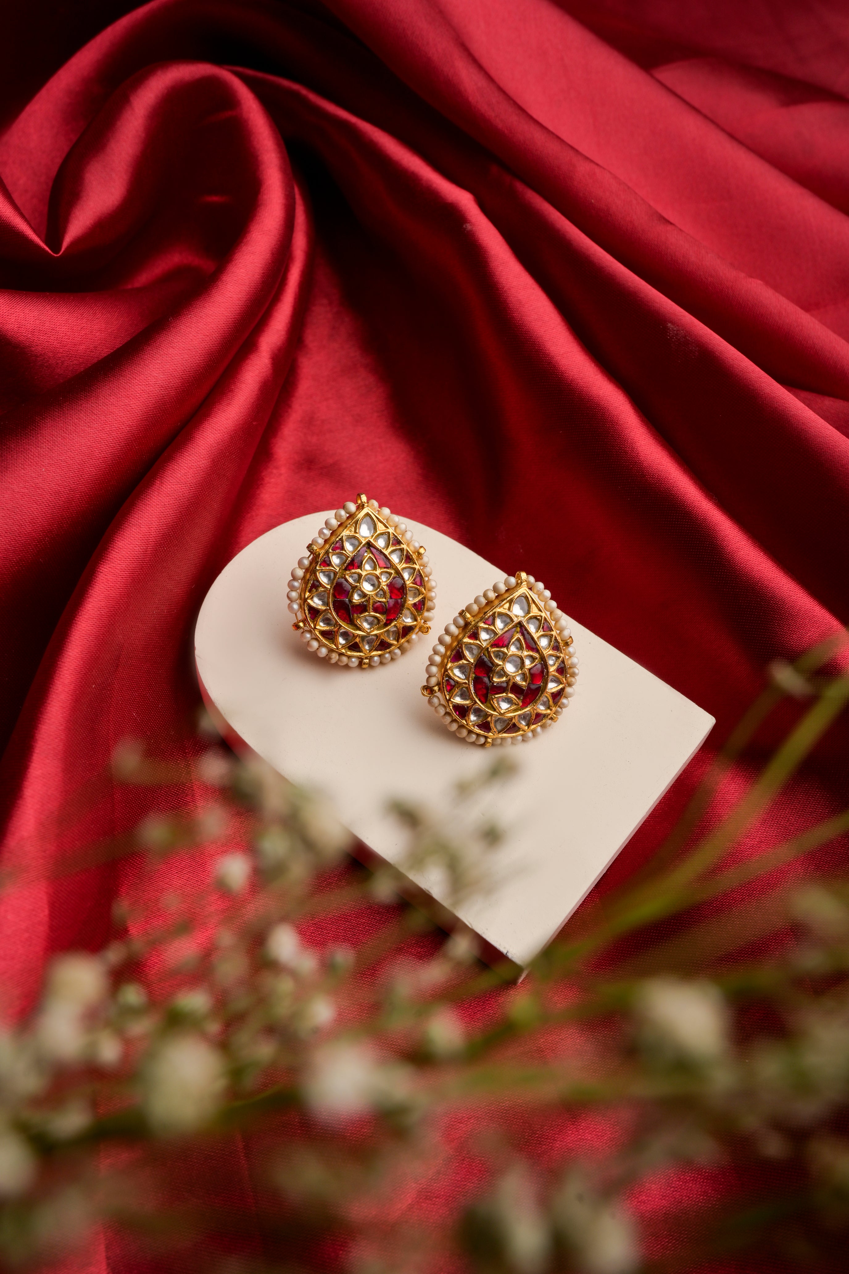 KUNDAN POLKI	STUD EARRINGS