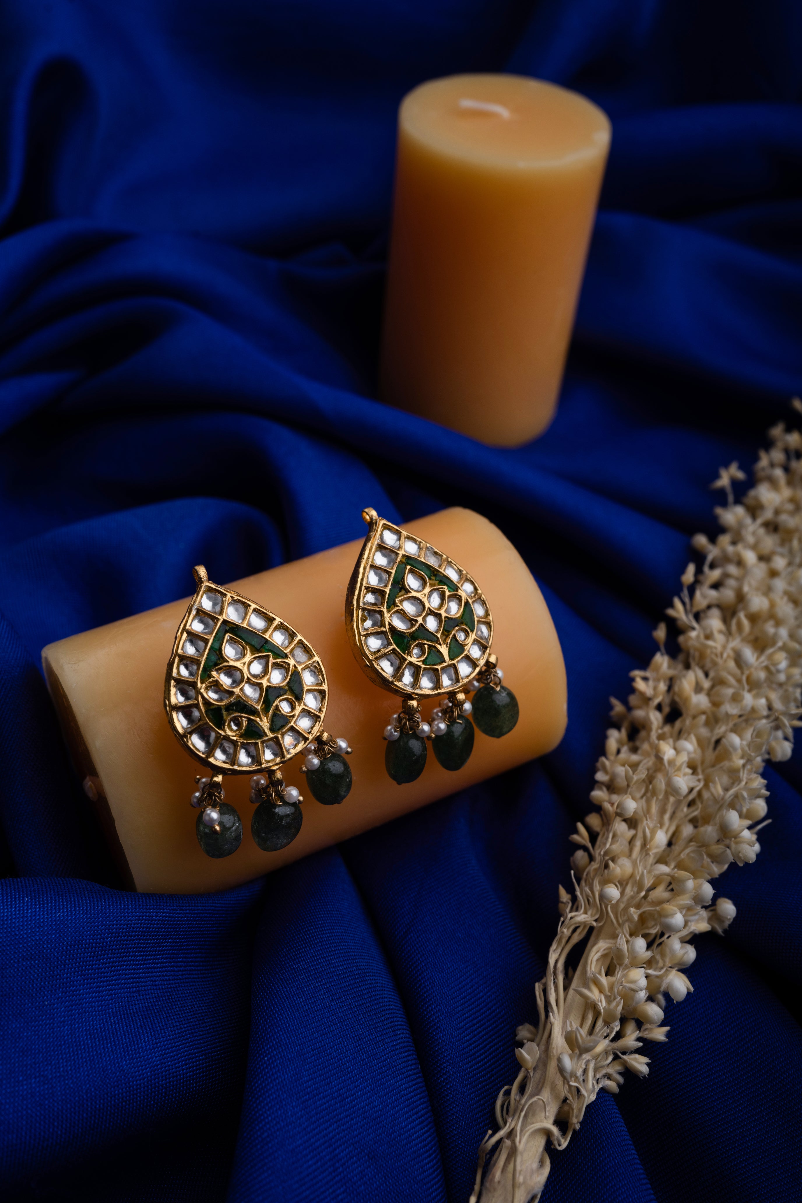 KUNDAN POLKI	DANGLER	EARRINGS