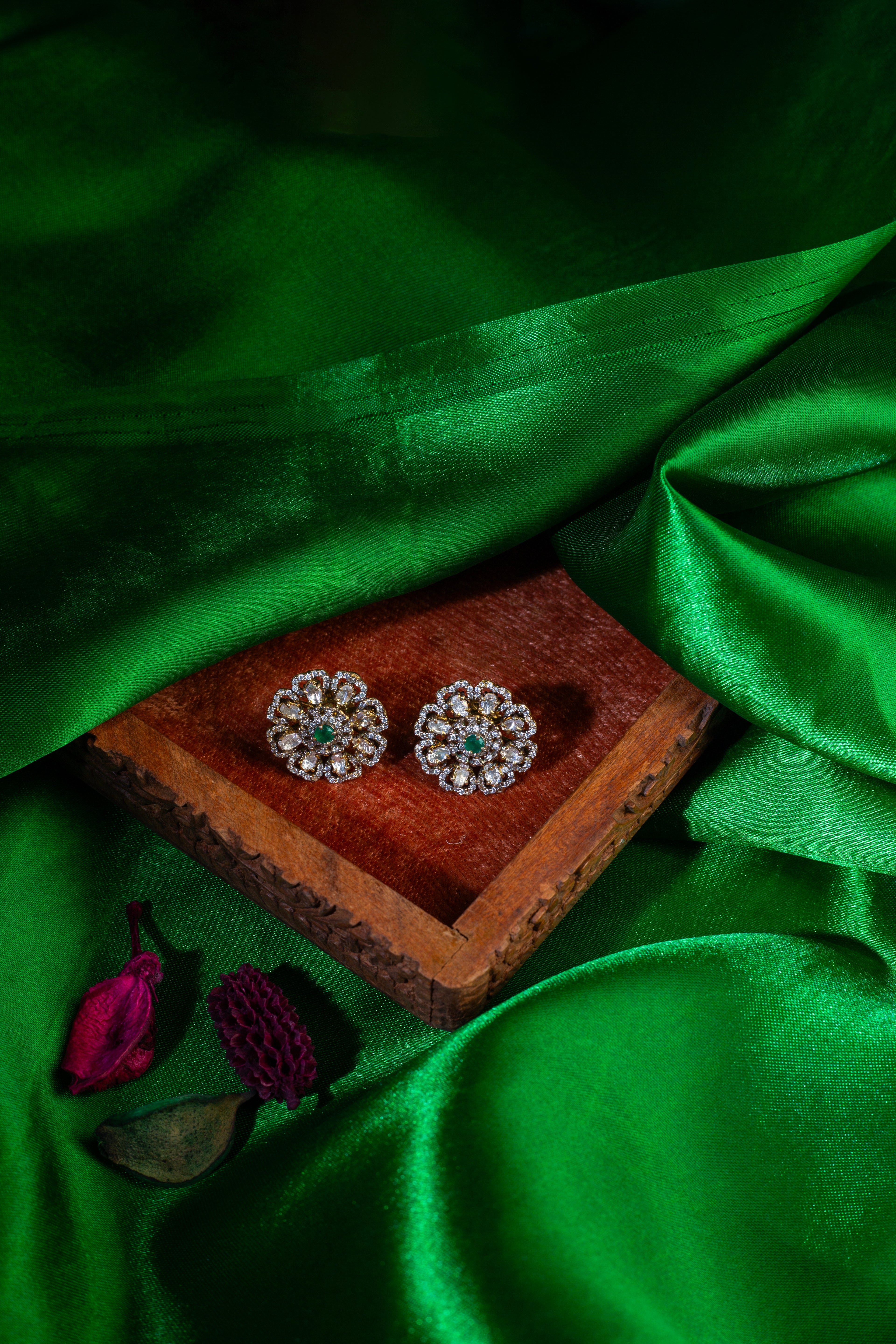 MOISSANITE POLKI EARRINGS