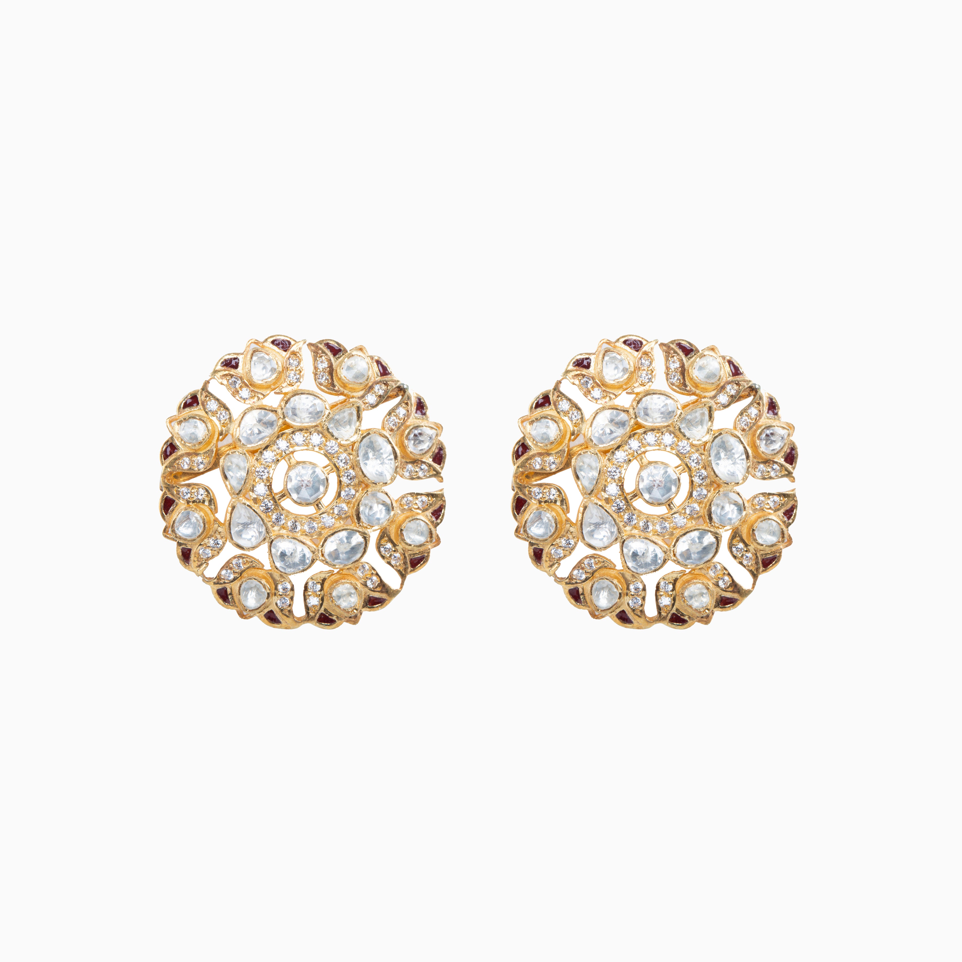 MOISSANITE POLKI STUD	EARRINGS