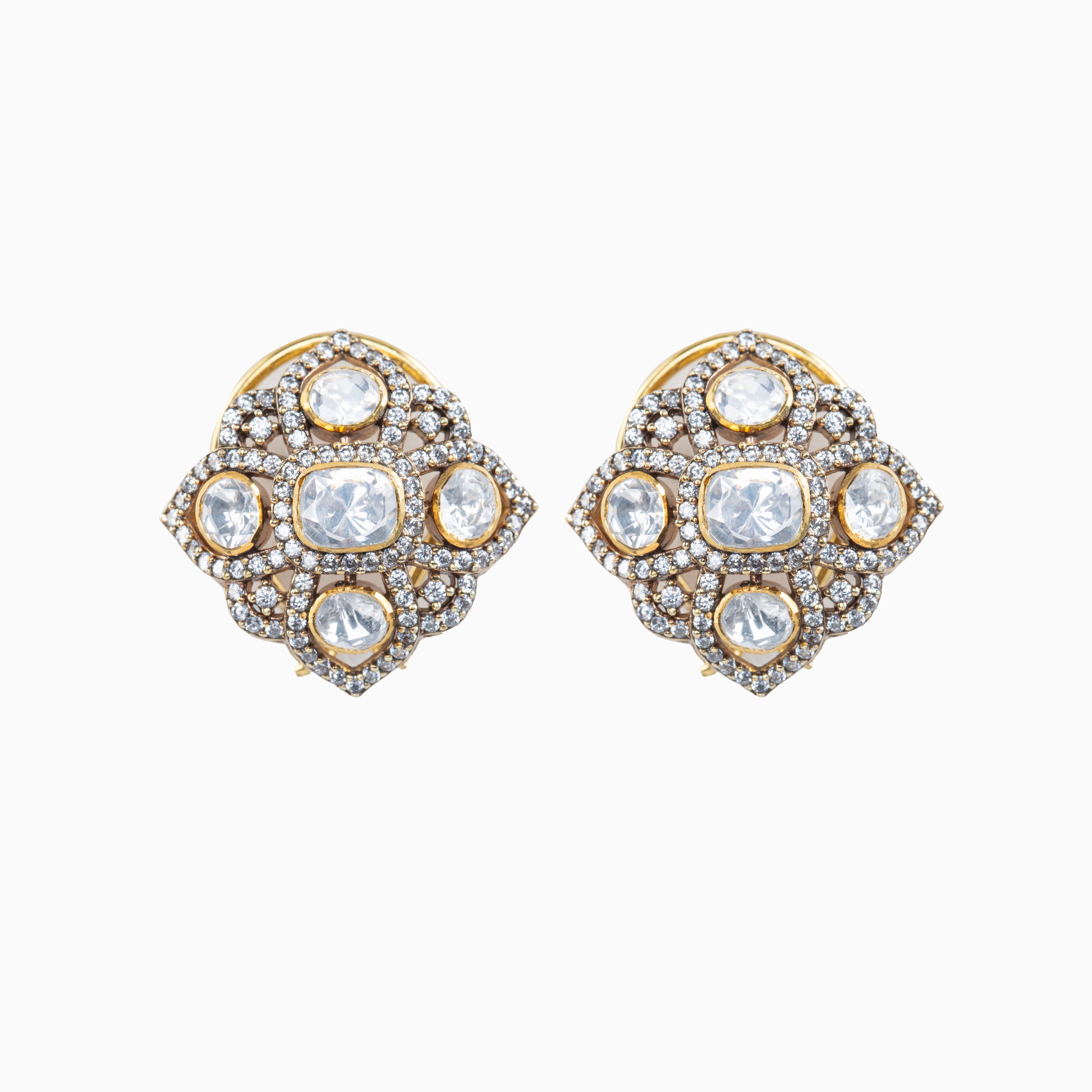 MOISSANITE POLKI STUD	EARRINGS