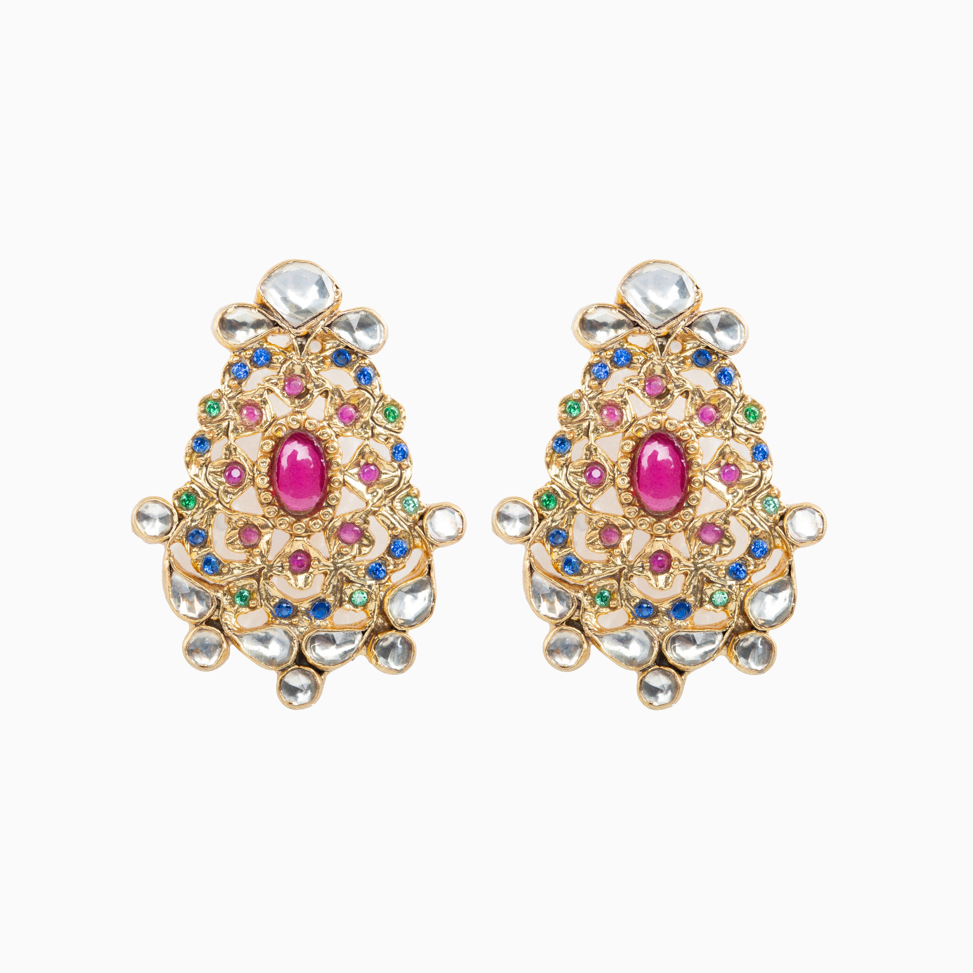 KUNDAN STUD	EARRINGS