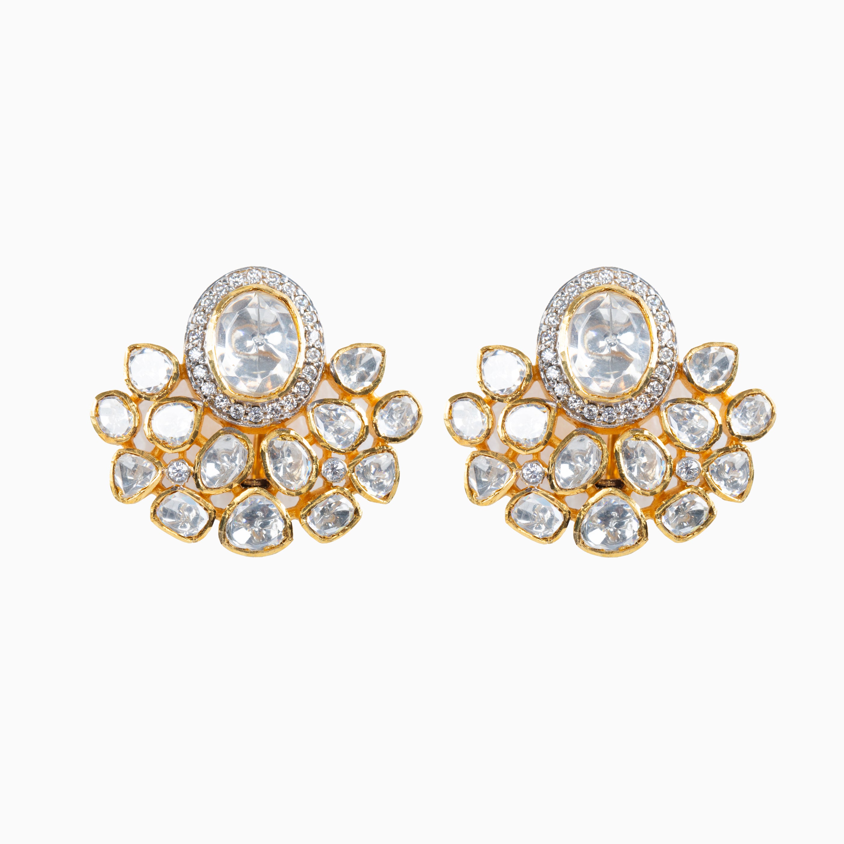 MOISSANITE POLKI STUD	EARRINGS