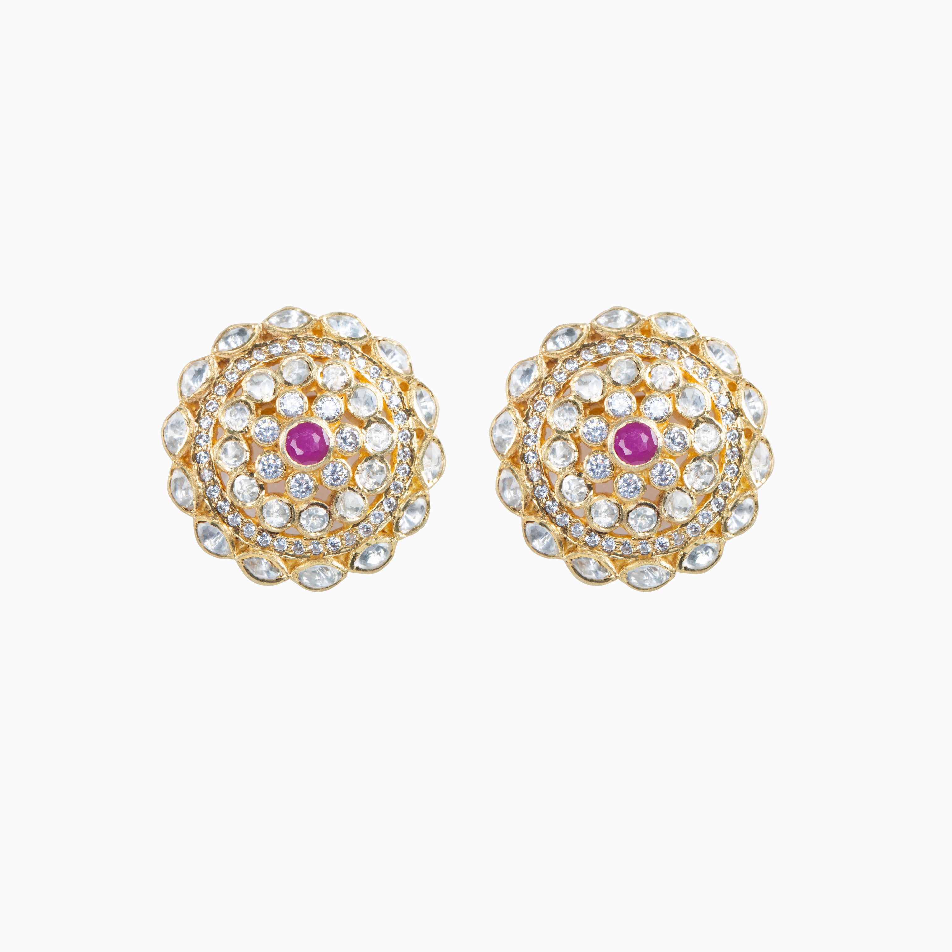 MOISSANITE POLKI STUD	EARRINGS