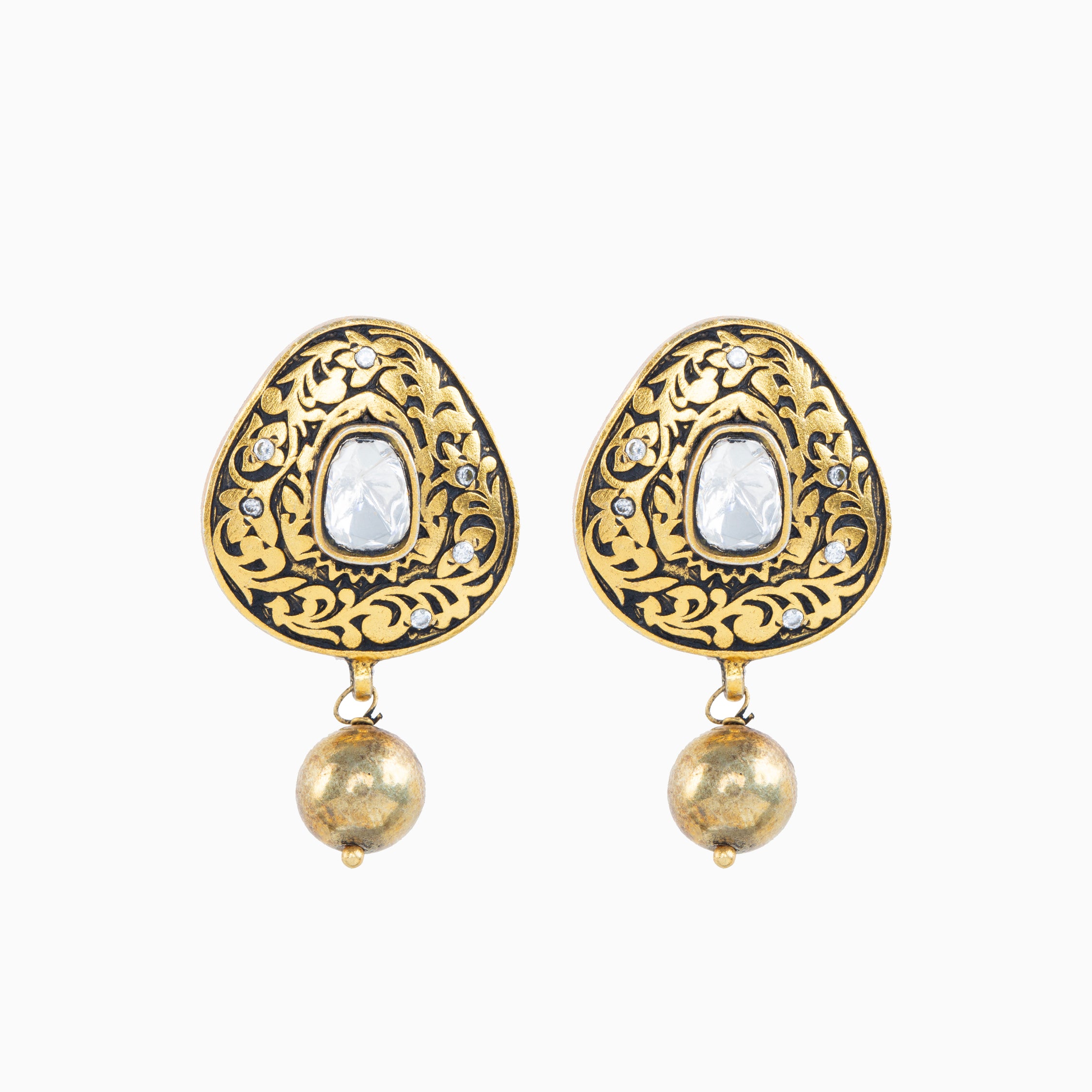 KUNDAN POLKI	DANGLER	EARRINGS