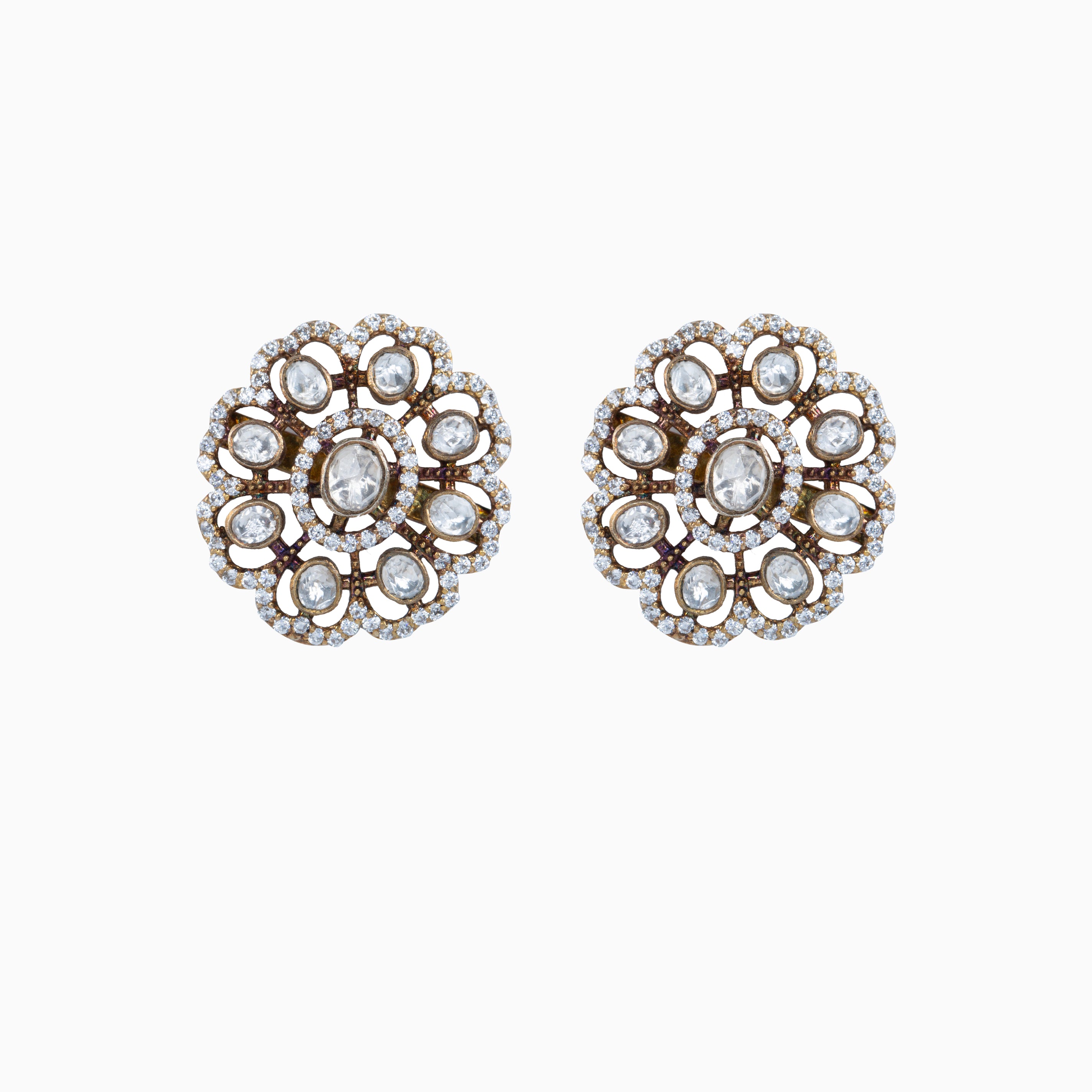 MOISSANITE POLKI STUD	EARRINGS