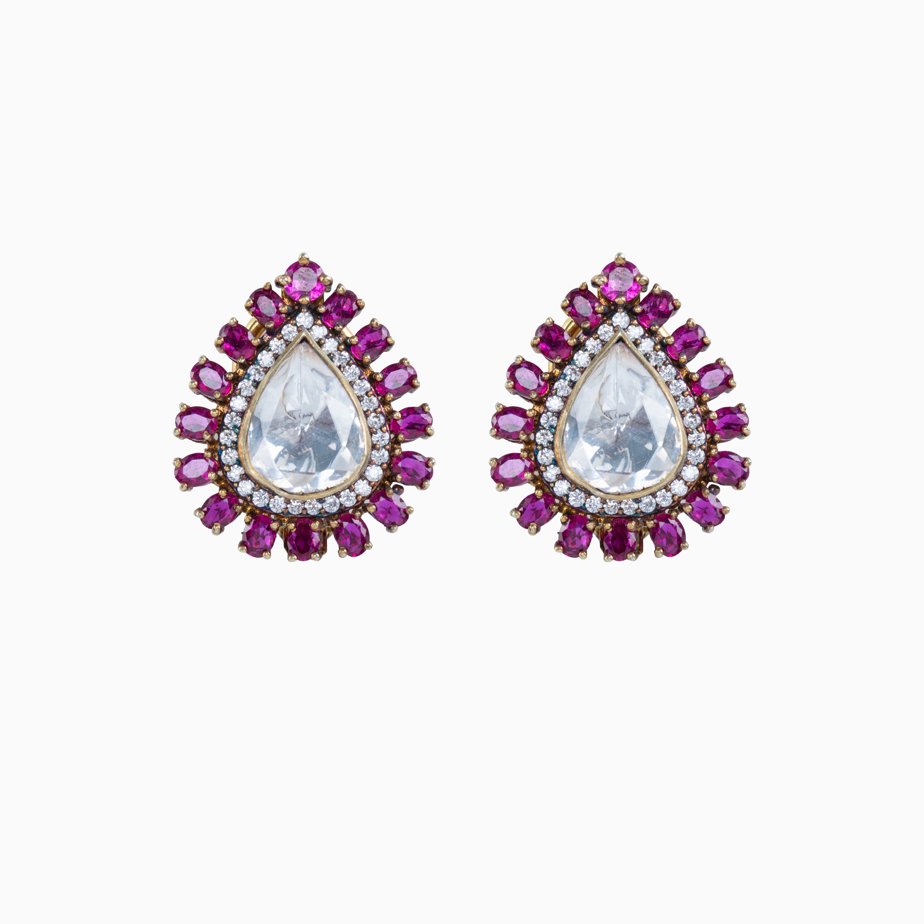 MOISSANITE POLKI STUD	EARRINGS