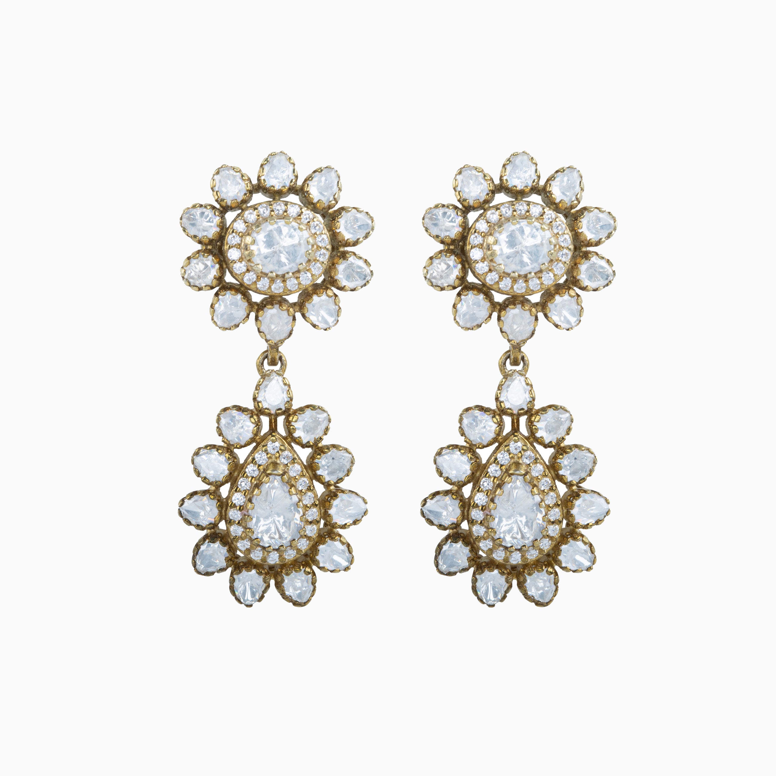 MOISSANITE POLKI DANGLER EARRINGS