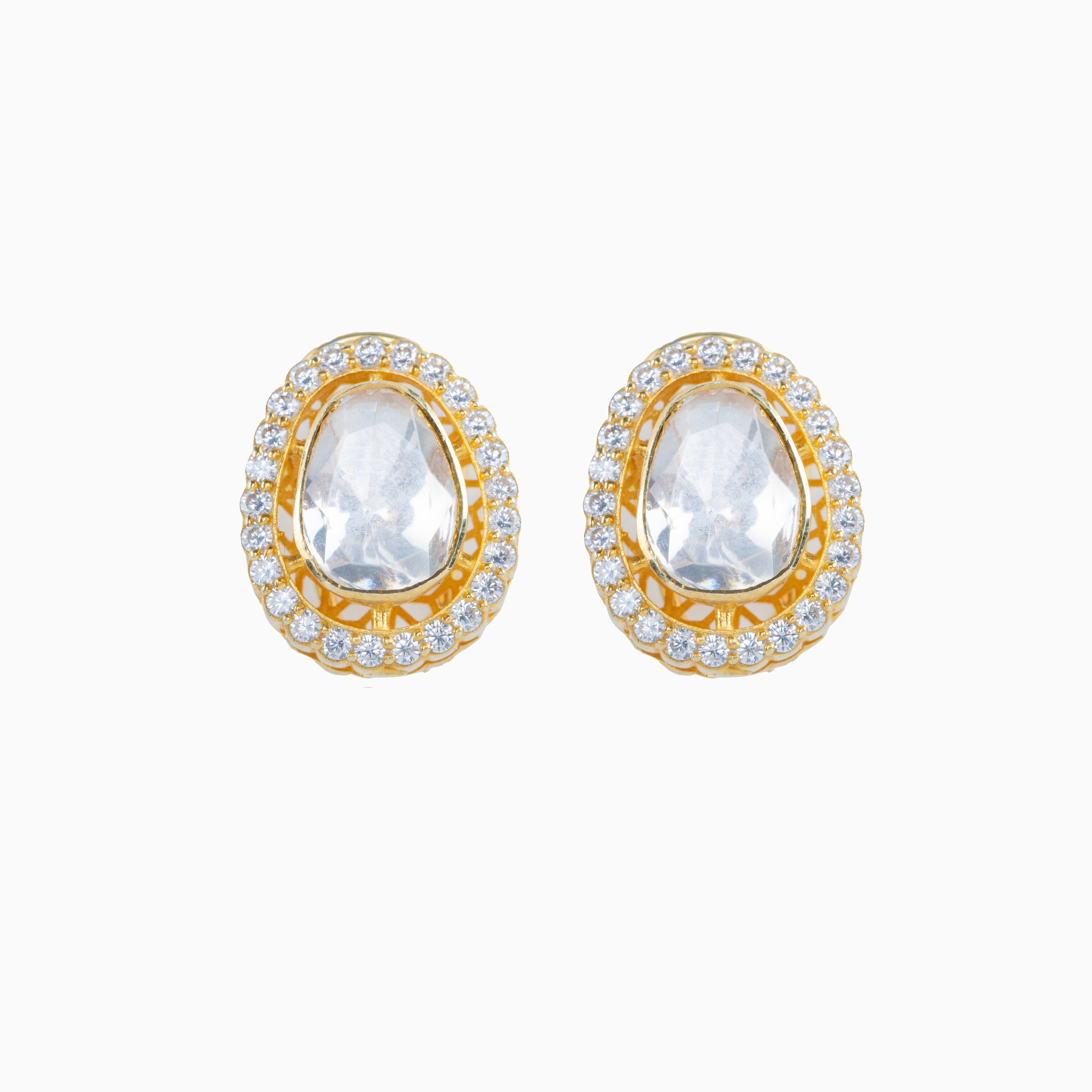 MOISSANITE POLKI STUD	EARRINGS