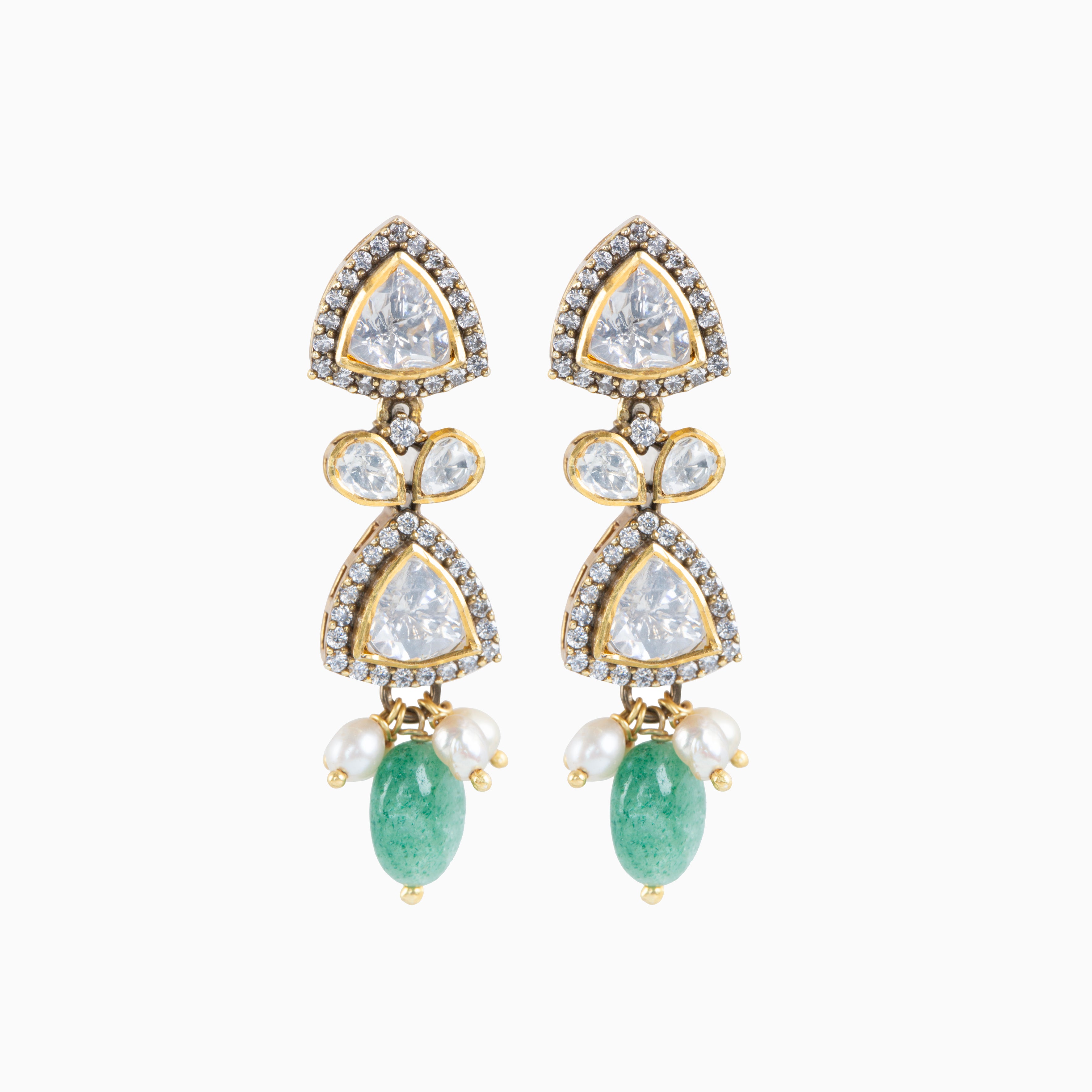 MOISSANITE POLKI DANGLER EARRINGS