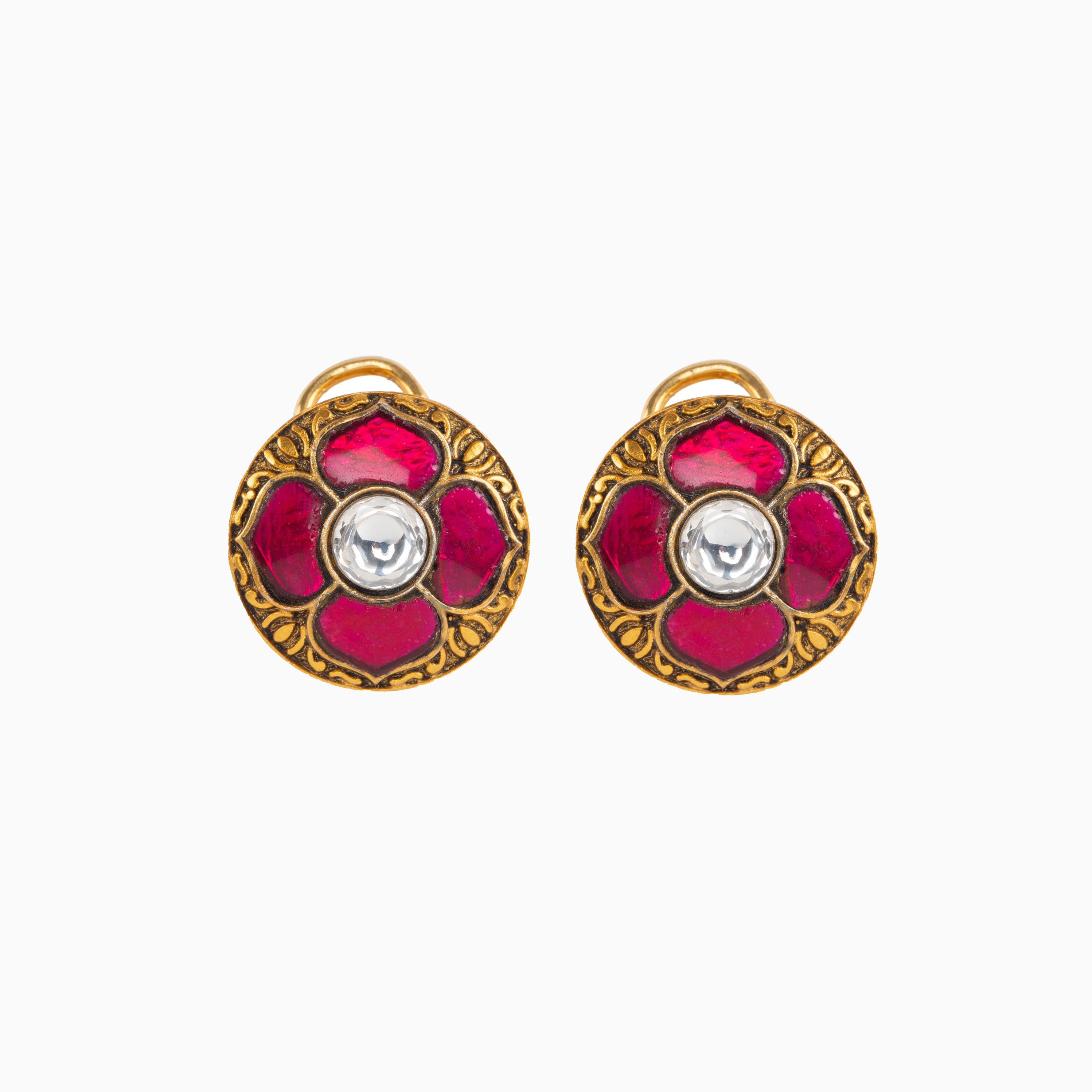 KUNDAN POLKI	STUD EARRINGS