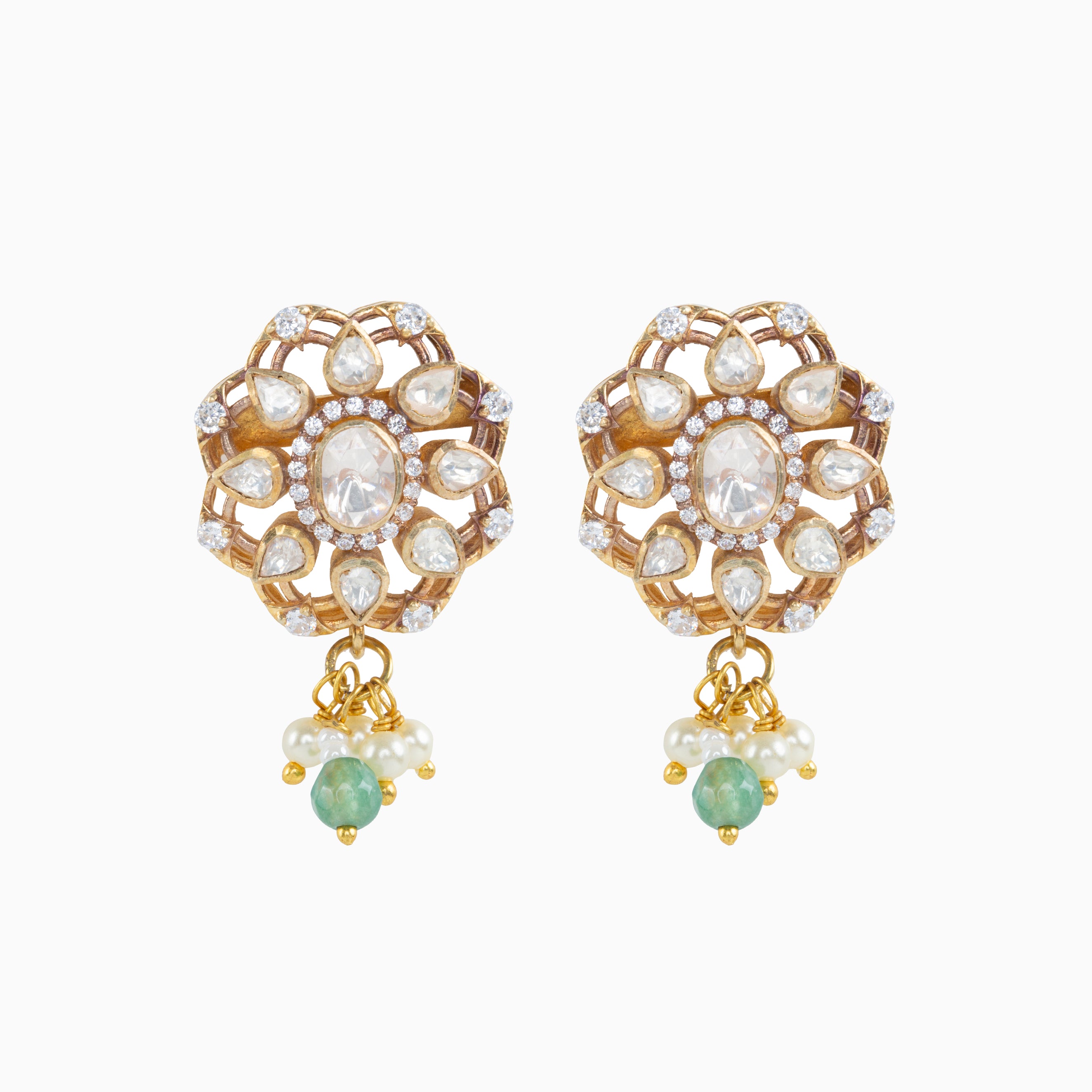 MOISSANITE POLKI DANGLER EARRINGS