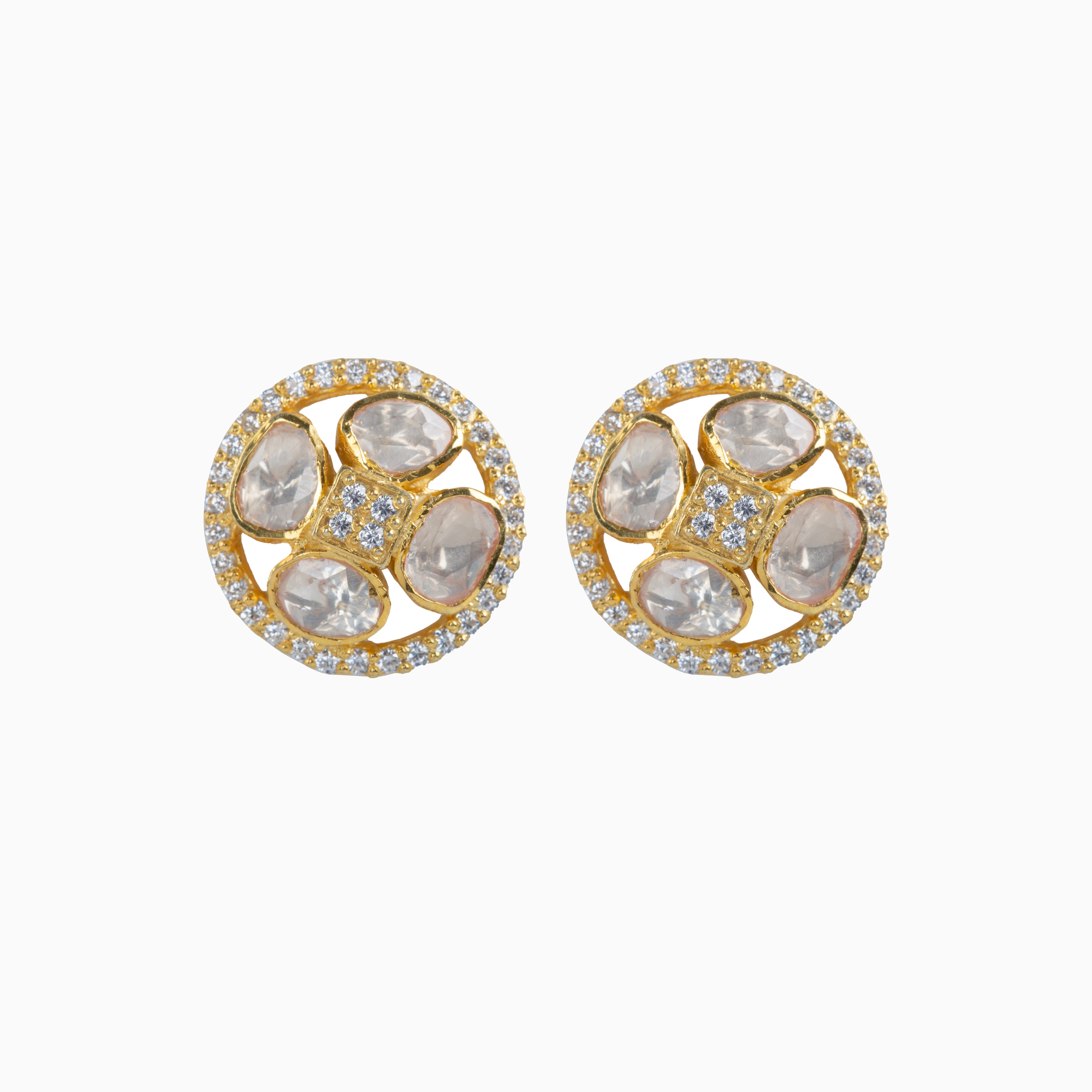 MOISSANITE POLKI STUD	EARRINGS