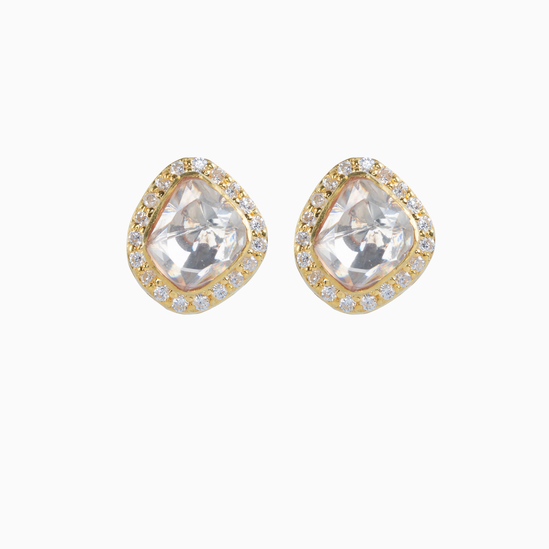 MOISSANITE POLKI STUD	EARRINGS