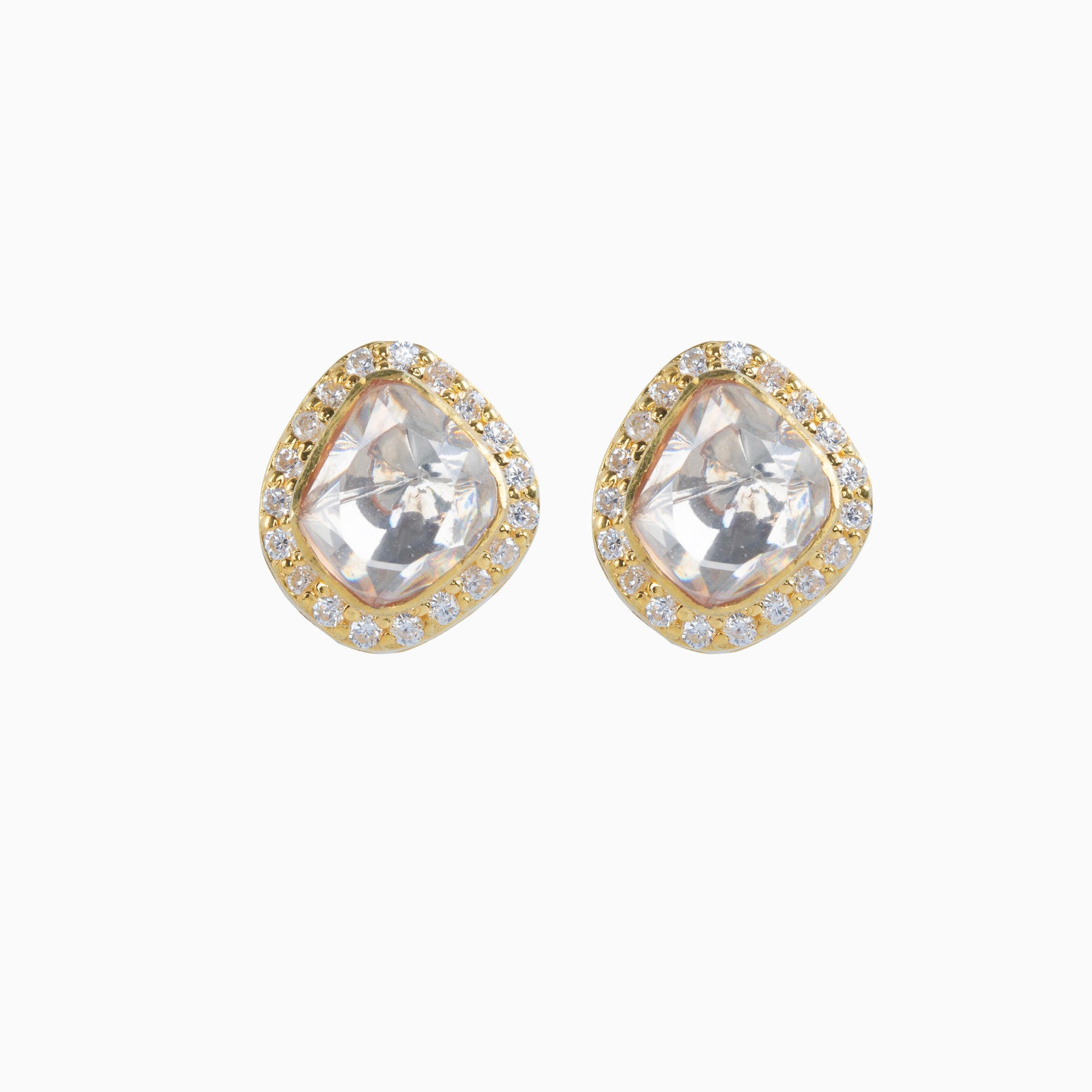 MOISSANITE POLKI STUD	EARRINGS