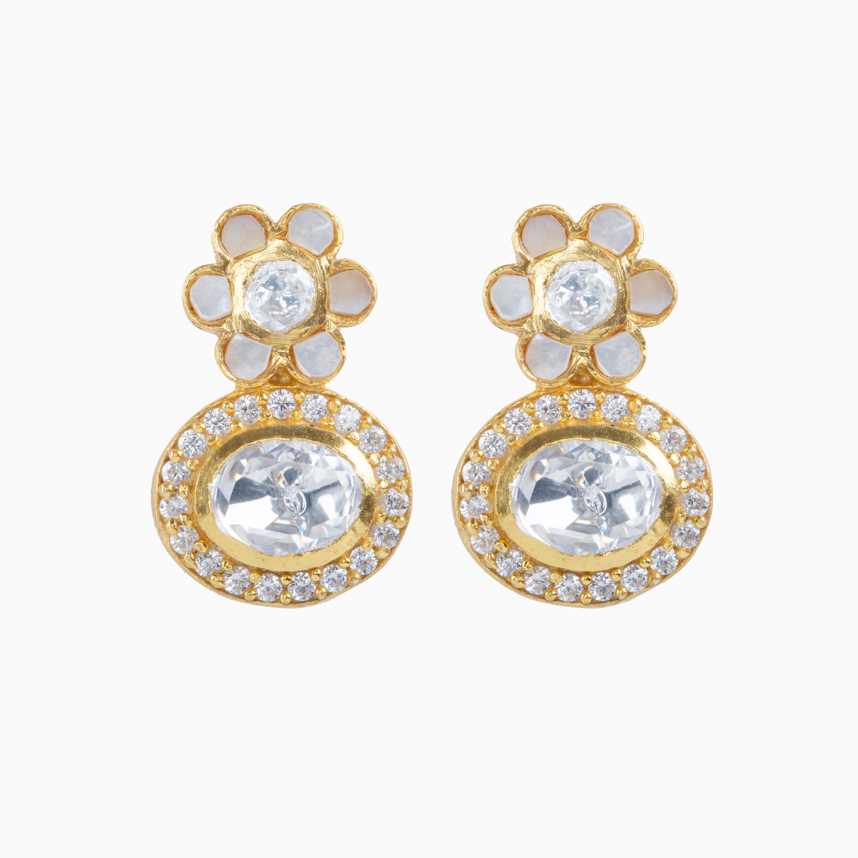 MOISSANITE POLKI DANGLER EARRINGS