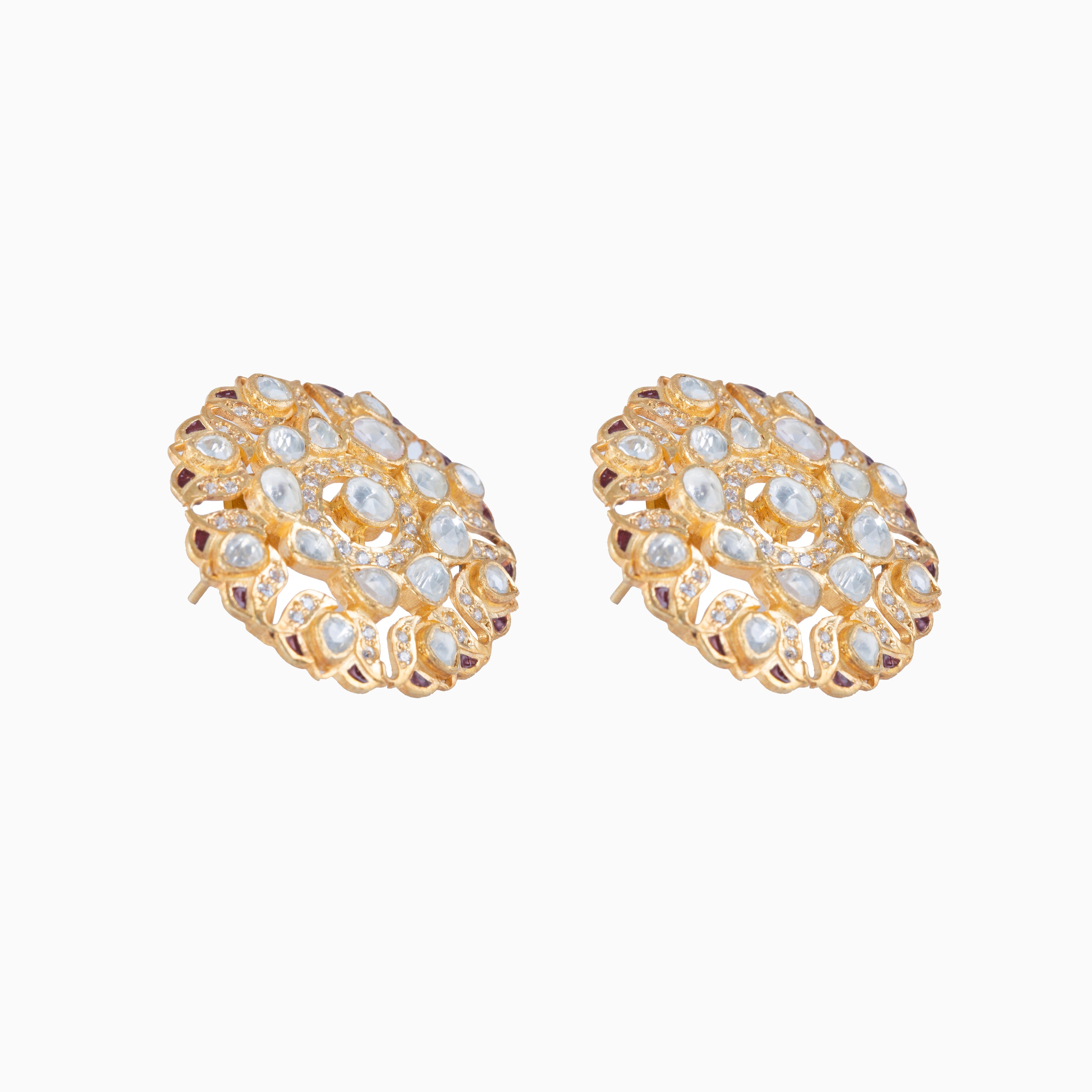 MOISSANITE POLKI STUD	EARRINGS