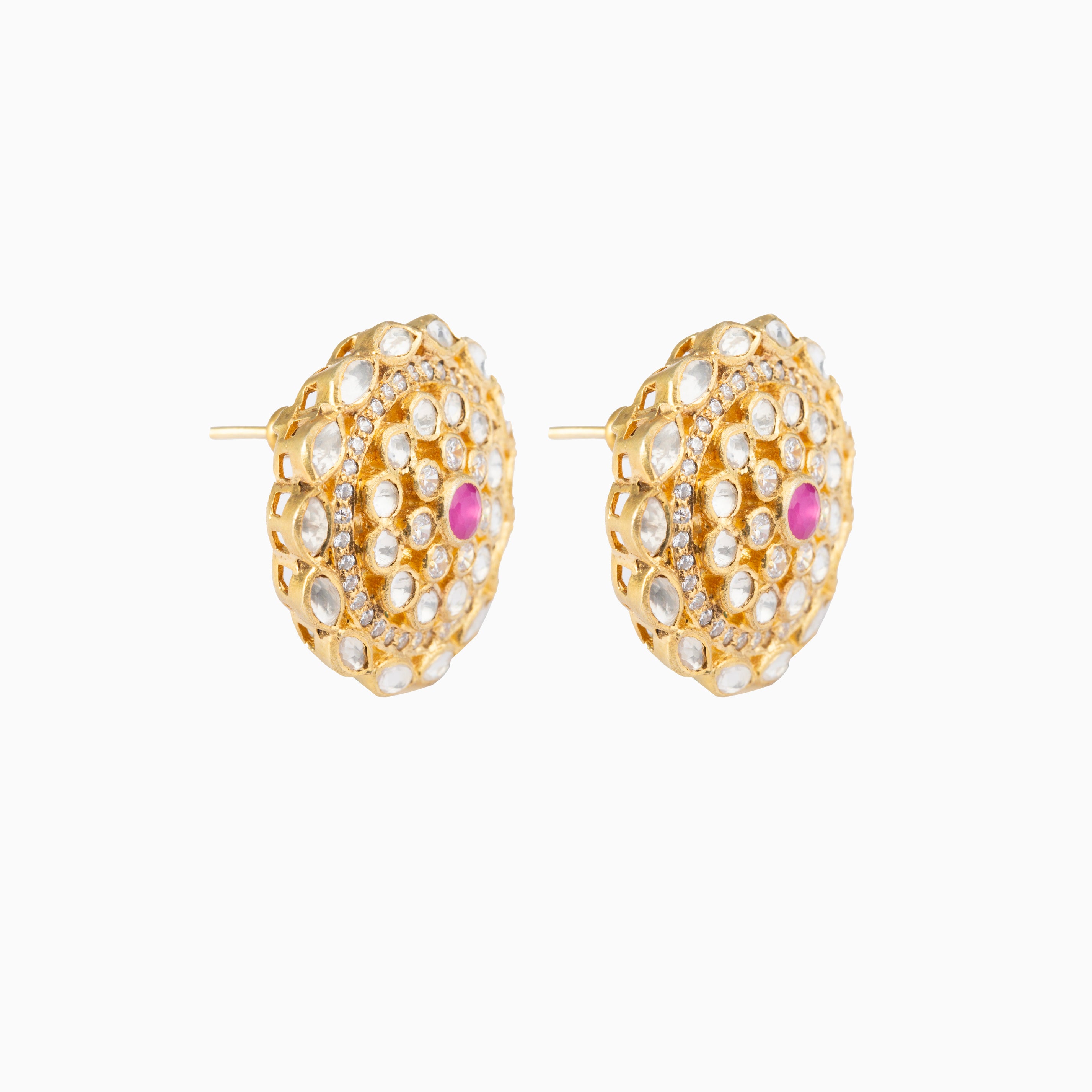 MOISSANITE POLKI STUD	EARRINGS