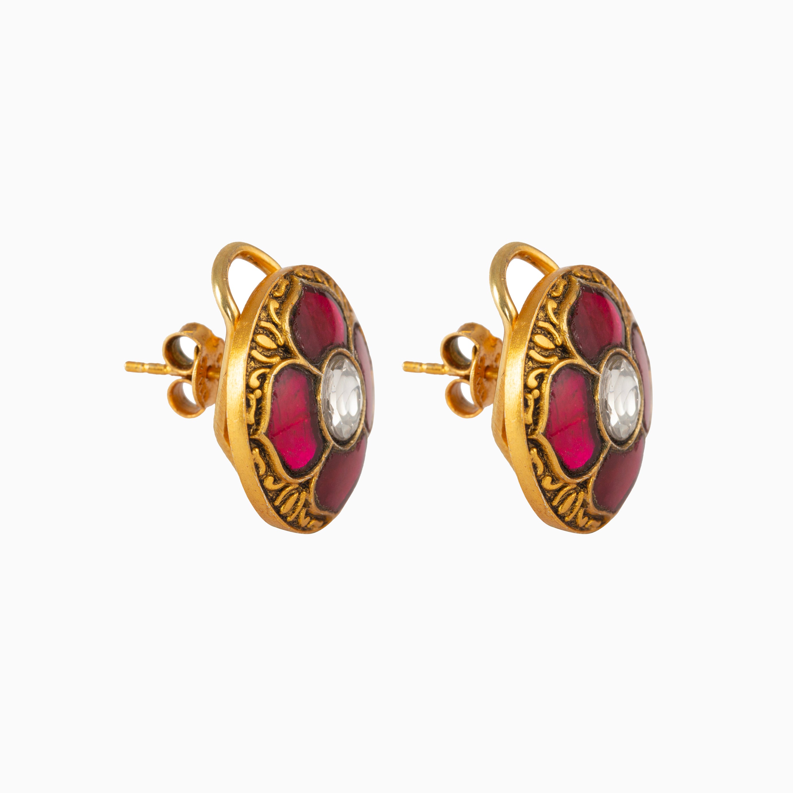 KUNDAN POLKI	STUD EARRINGS