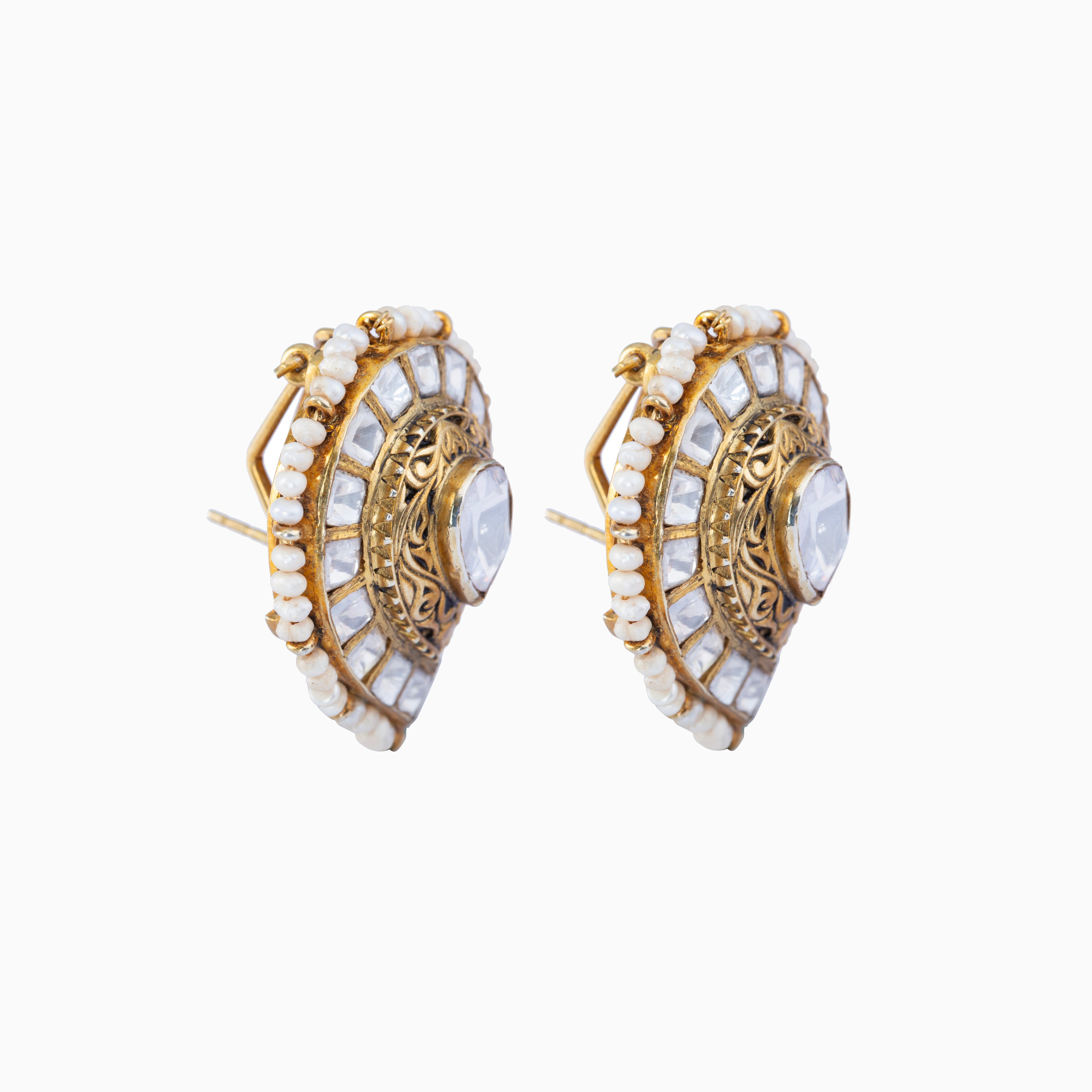 MOISSANITE POLKI STUD	EARRINGS