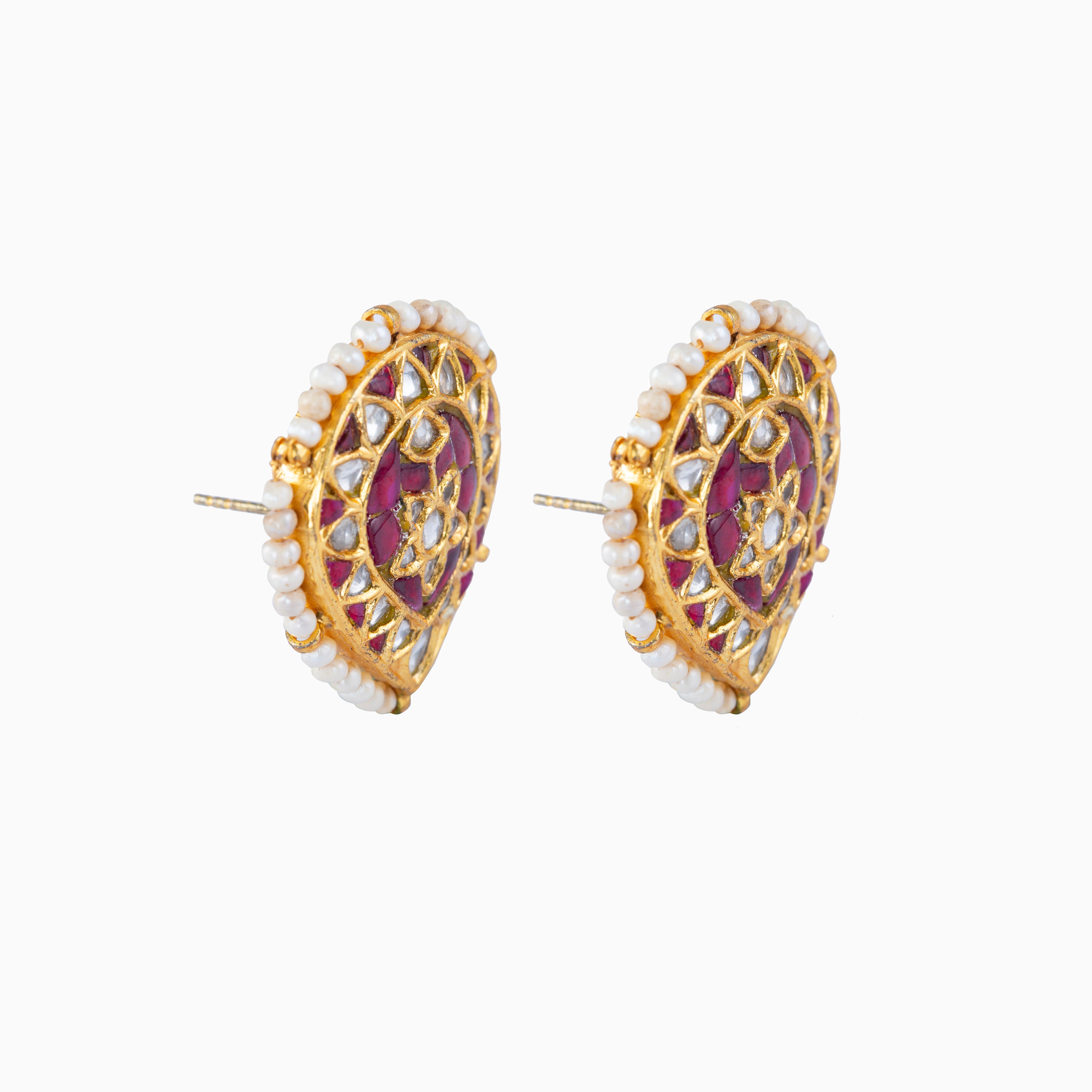 KUNDAN POLKI	STUD EARRINGS