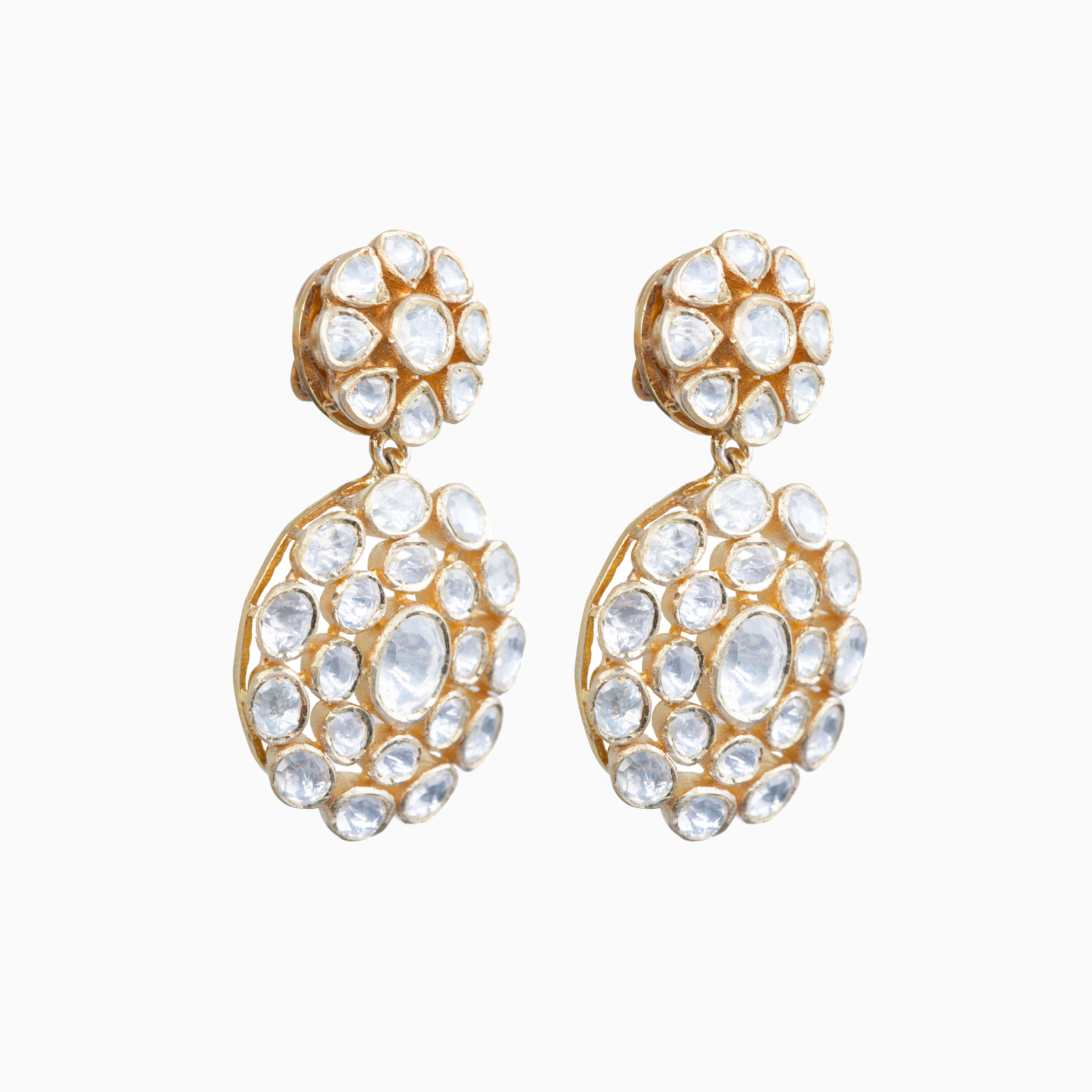 MOISSANITE POLKI DANGLER EARRINGS