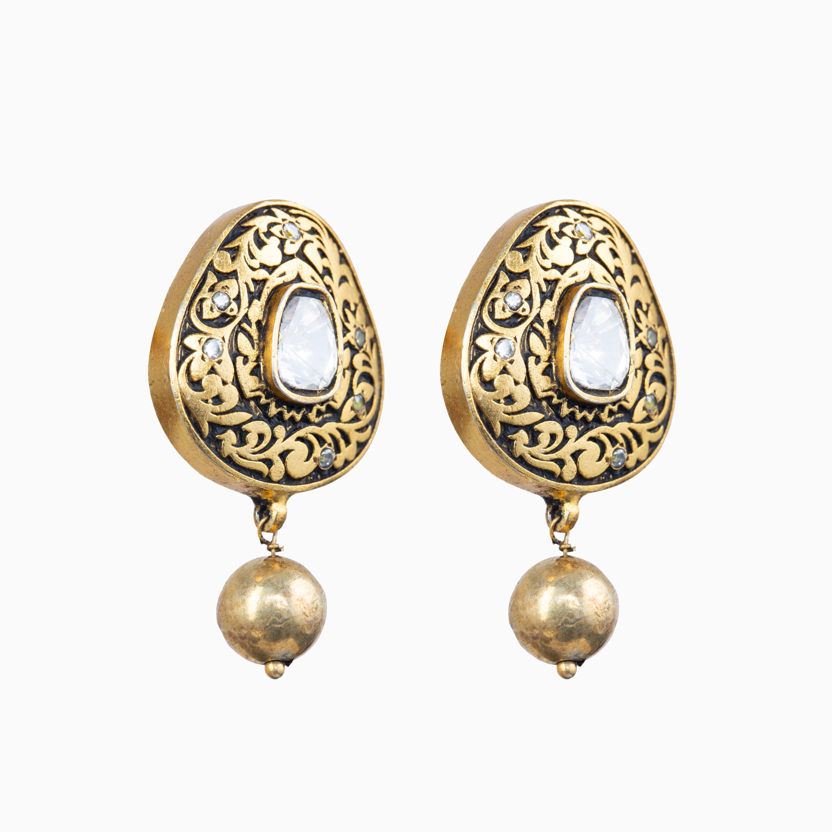 KUNDAN POLKI	DANGLER	EARRINGS