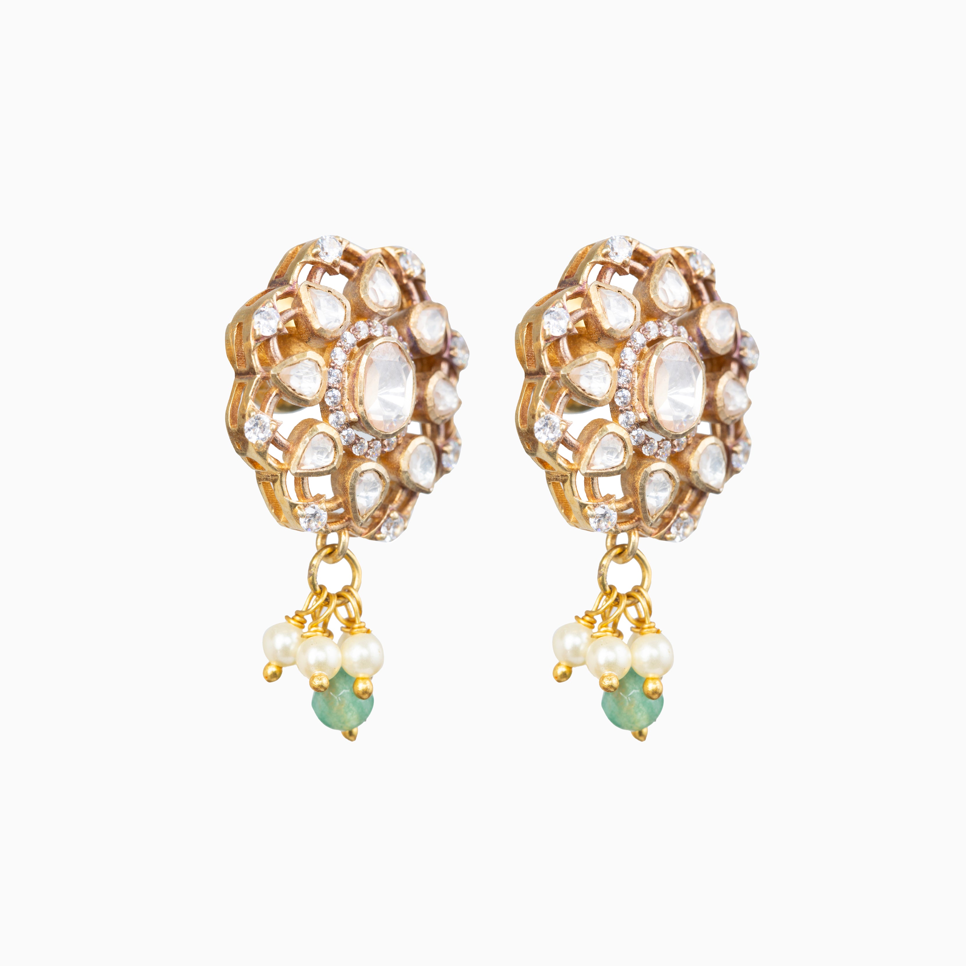 MOISSANITE POLKI DANGLER EARRINGS