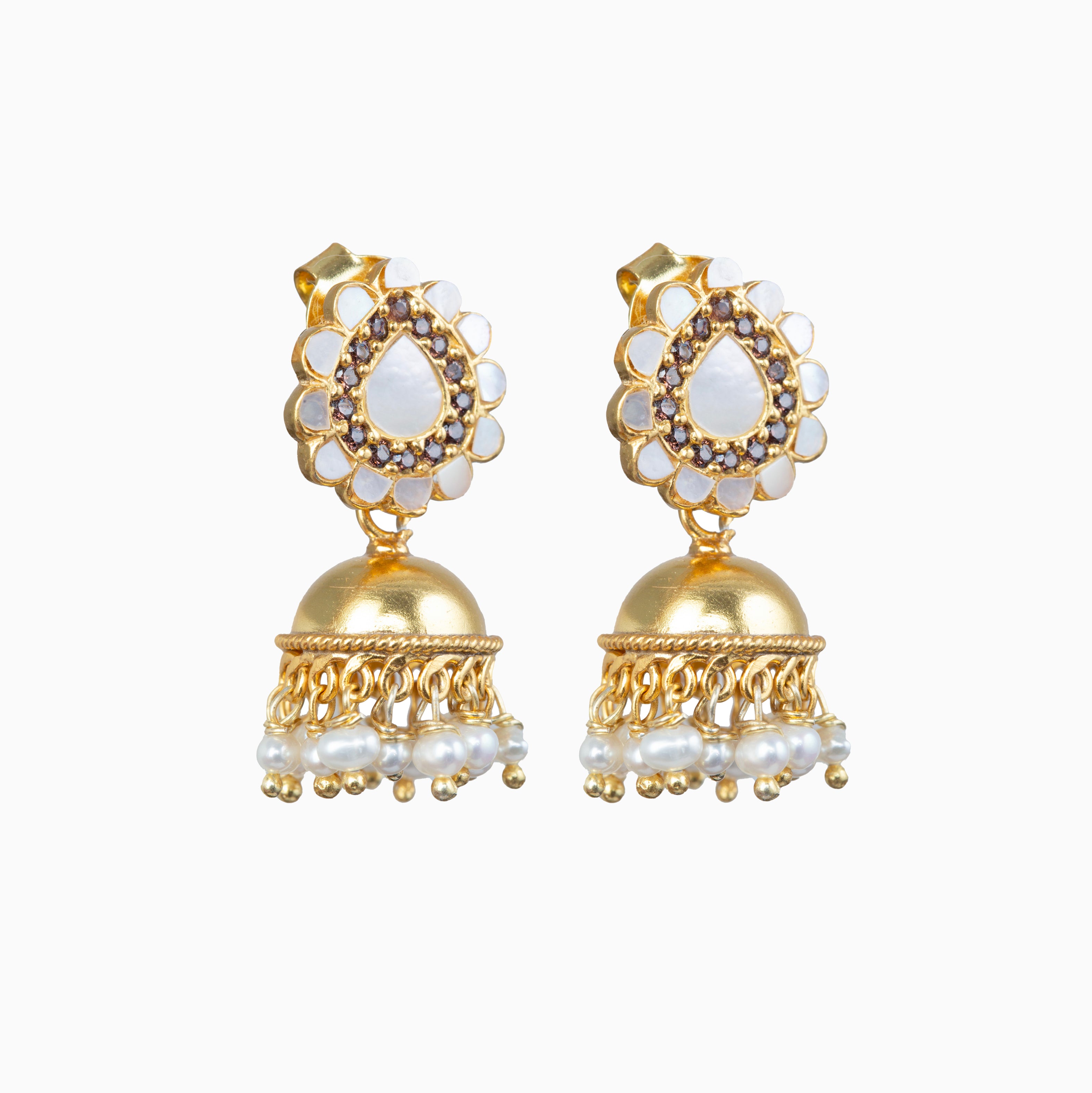 MOTHER OF PEARL ZHUMKI EARRINGS