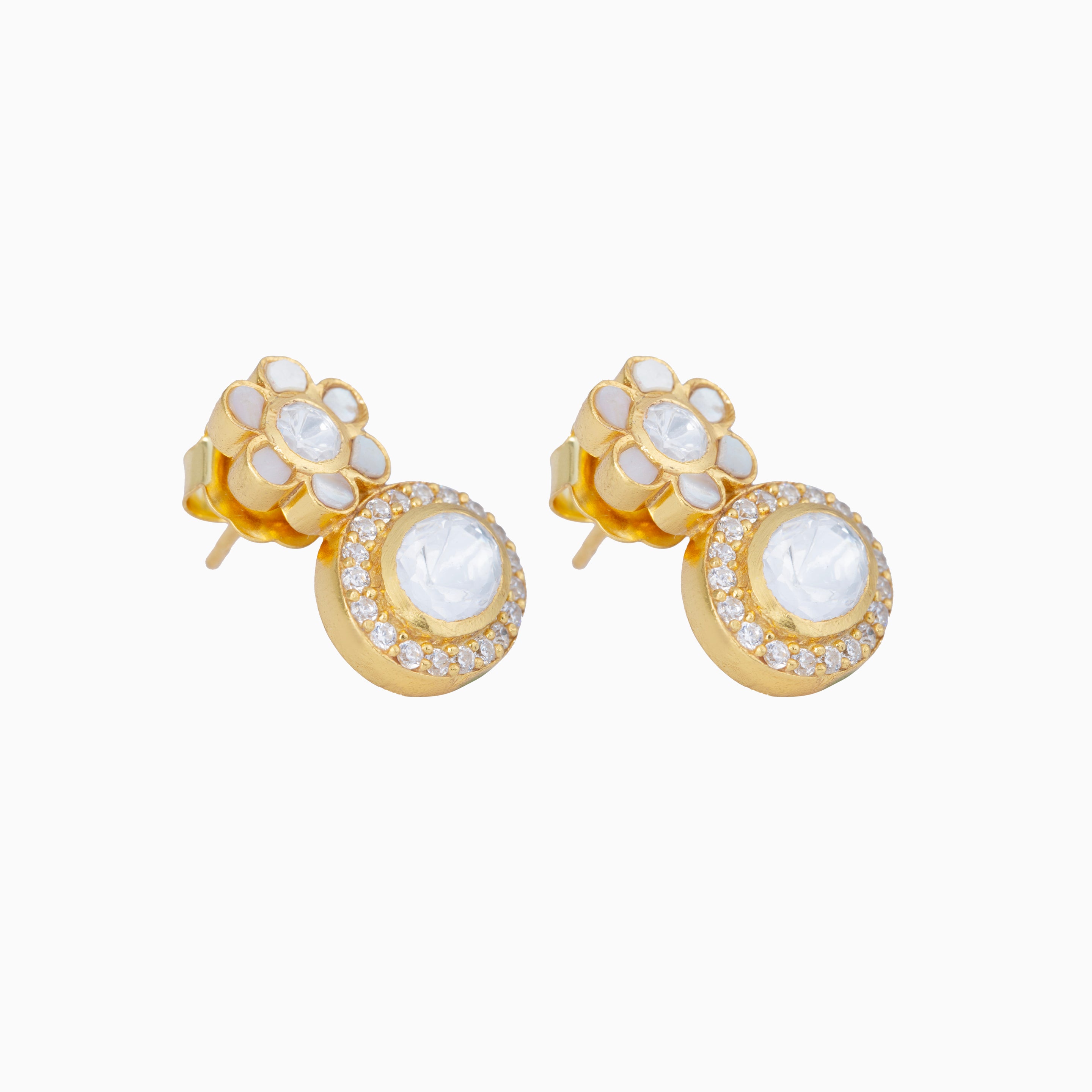 MOISSANITE POLKI DANGLER EARRINGS