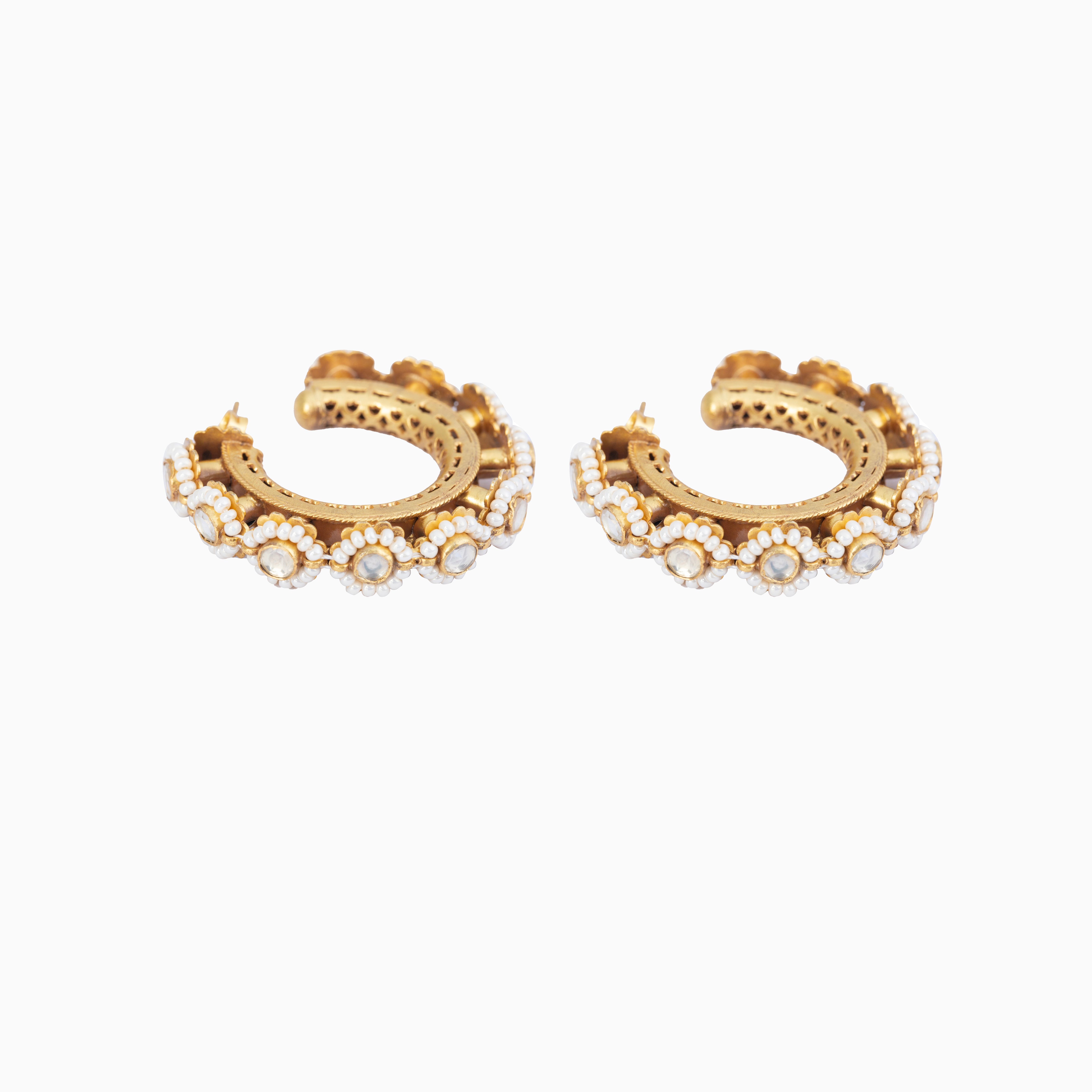 KUNDAN HOOP EARRINGS