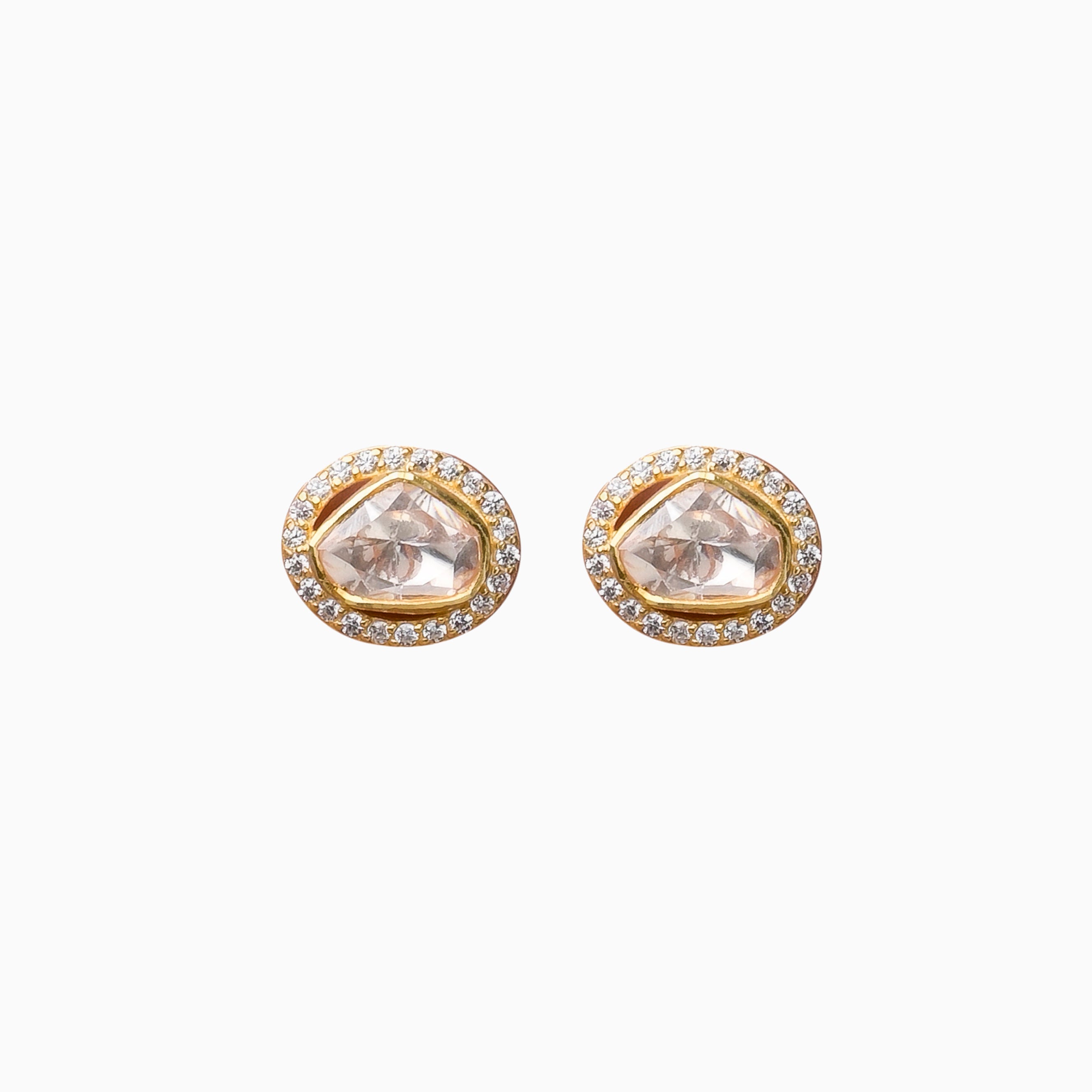 MOISSANITE POLKI STUD EARRINGS