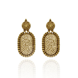 EARRINGS:- 92.5 STERLING SILVER GOLD PLATED WITH CRYSTAL.