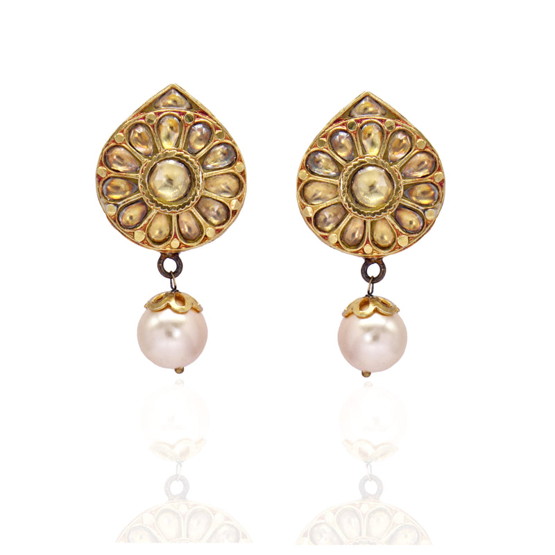 White Stone Gold Earrings - Legacy