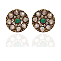 White Green Traditional Earrings - Ancestral