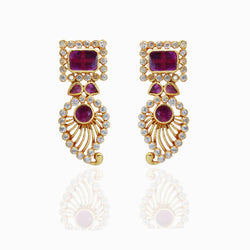 Aesthetic Design Red Zircon Earrings - Behold Jewels